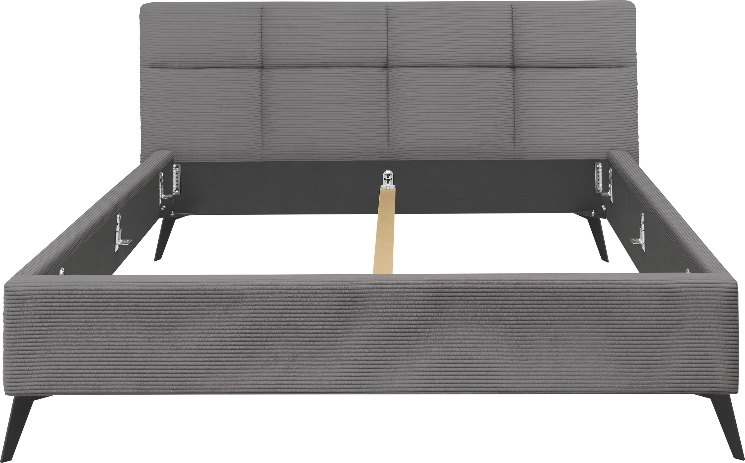 set one by Musterring Polsterbett »Cary« wahlweise mit Matratze und Lattenrost, Füße Metall schwarz