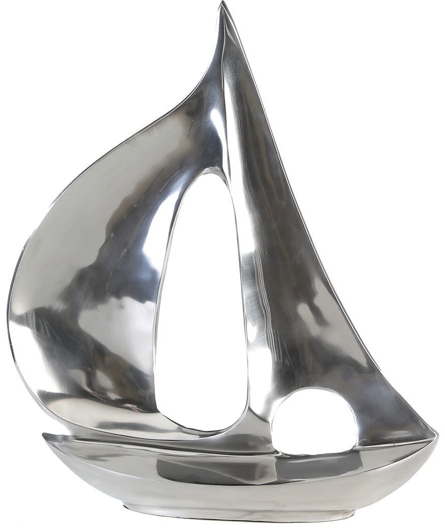 GILDE Dekoobjekt »Skulptur Segel-Boot, silber«, aus Metall, maritim, in 2 Größen erhältlich, Wohnzimmer