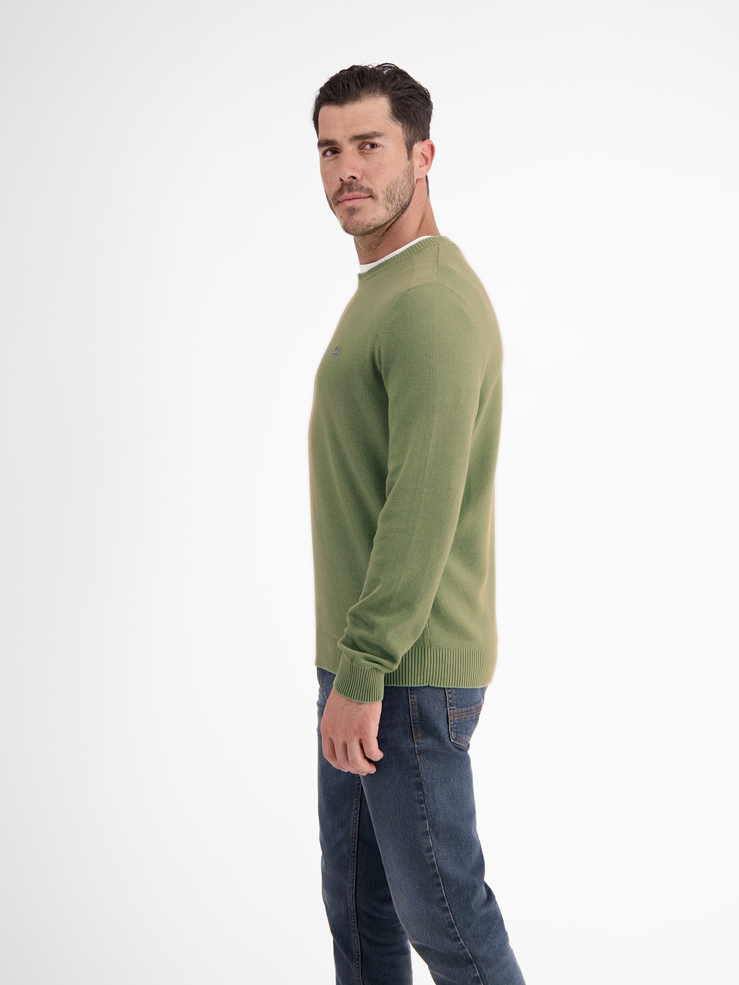 LERROS Strickpullover »LERROS Leichter Strickpullover mit schmaler Rippstruktur«