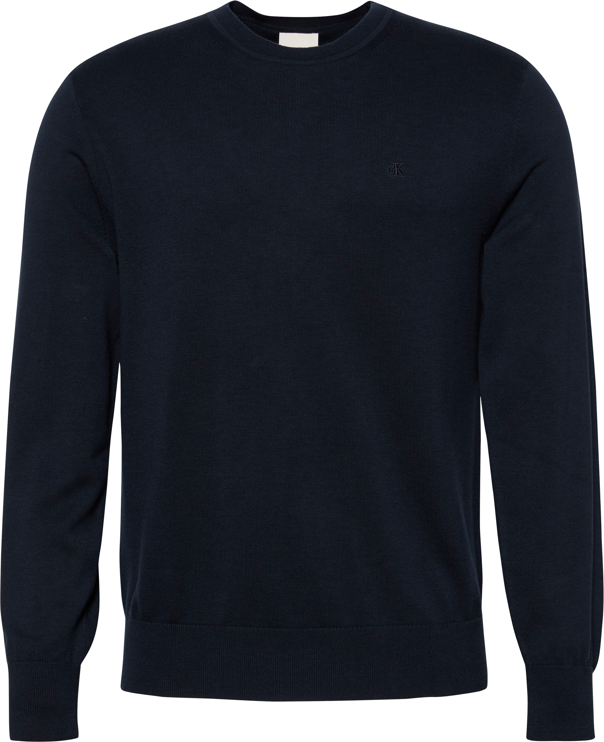Calvin Klein Strickpullover »LS SUPIMA COTTON CREW 14GG«, Mit Rundhalsausschnitt