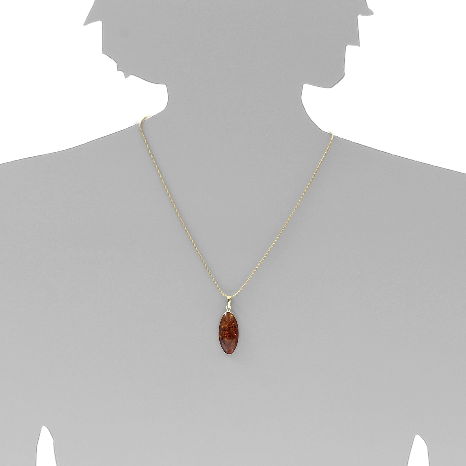 OSTSEE-SCHMUCK Kette und Anhänger Set »- Classic 30x13 - Gold 333/000 - Bernstein«