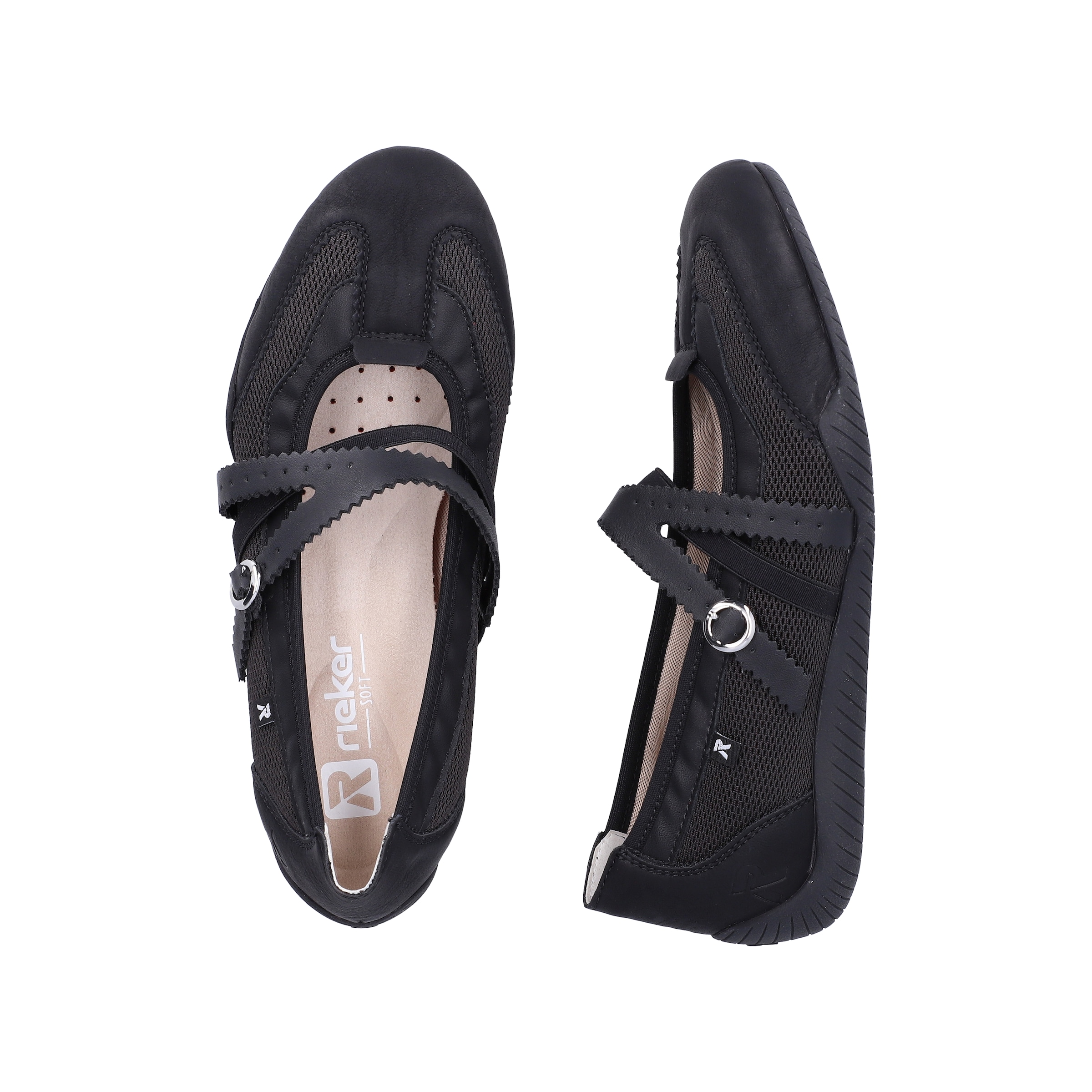 Rieker Riemchenballerina  Schlupfschuh, Flats, Slipper mit Mesheinsatz