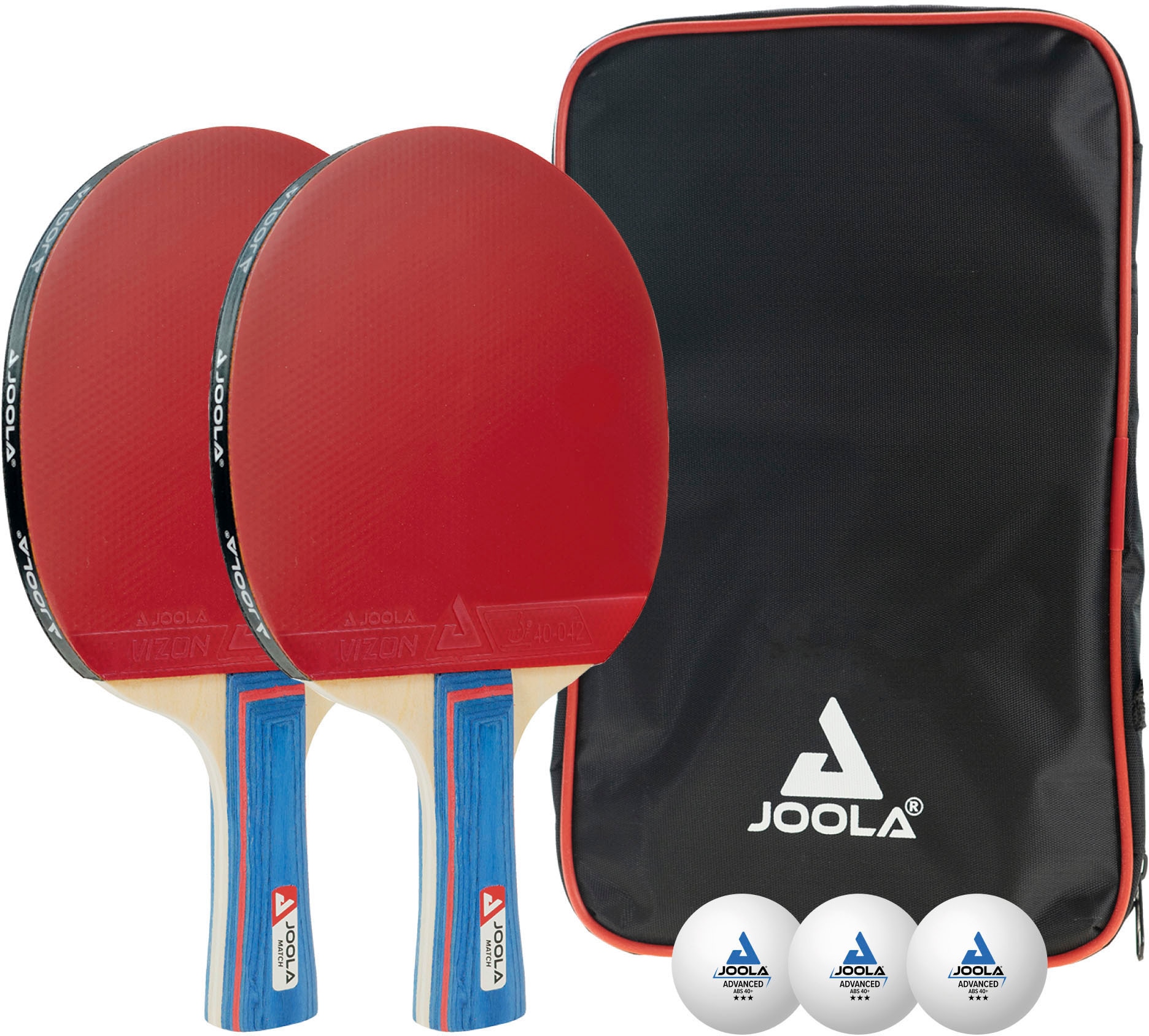 Joola Tischtennisschläger »Duo«, (Set, 5 tlg., mit Schlägerhülle-mit Bällen)