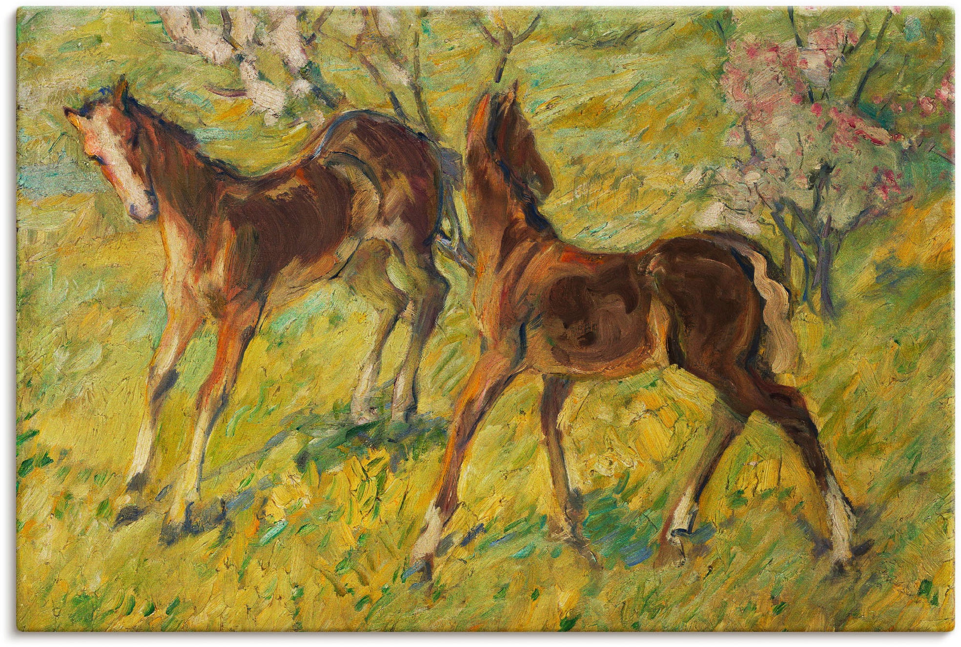 Artland Wandbild »Fohlen auf der Weide. 1909«, Haustiere, (1 St.), in vielen Größen & Produktarten - Alubild / Outdoorbild für den Außenbereich, Leinwandbild, Poster, Wandaufkleber / Wandtattoo auch für Badezimmer geeignet