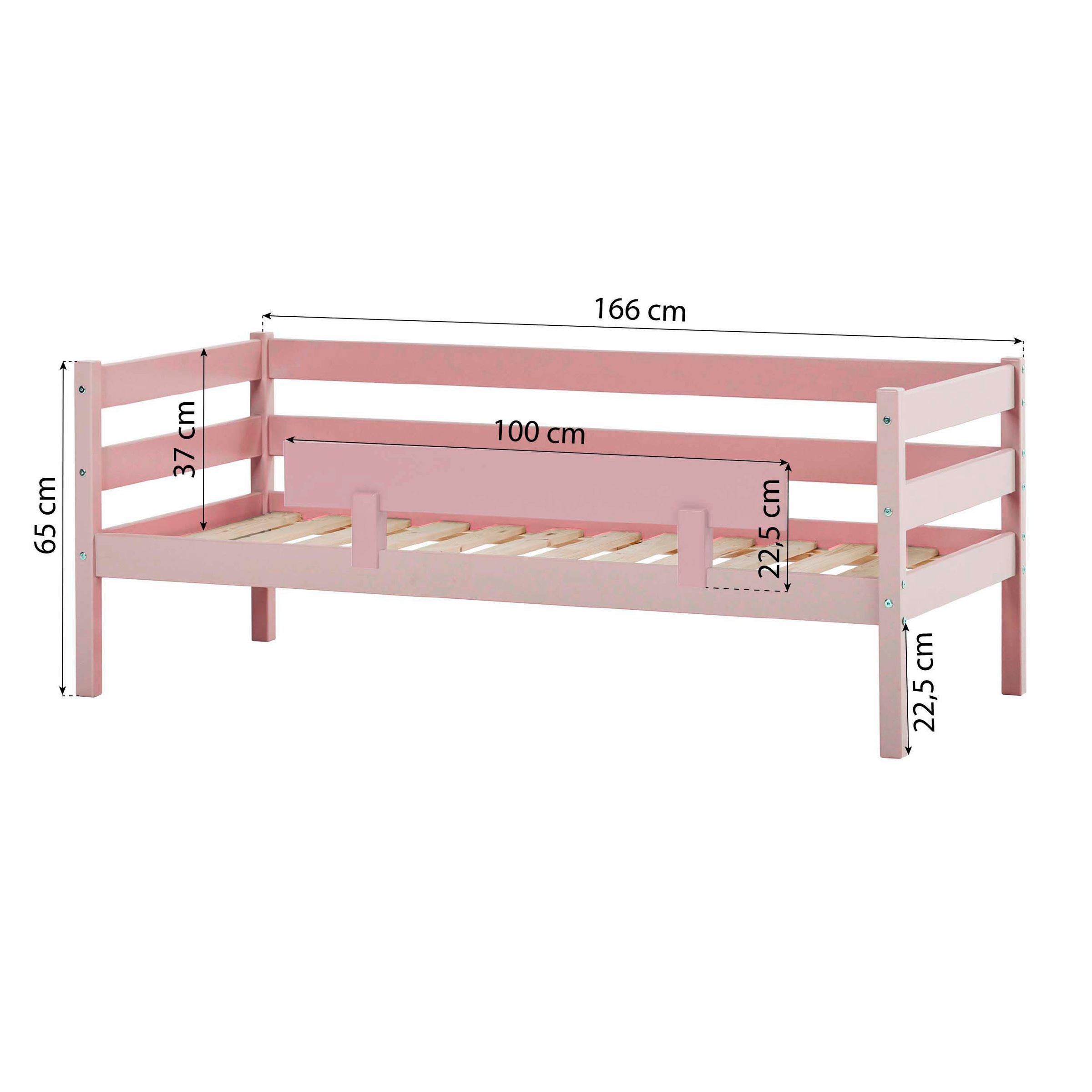 Hoppekids Einzelbett »ECO Comfort Kinderbett, Kiefer Massivholz, Jugendbett inkl. Rollrost«, 70x160 cm, wahlweise in verschieden Farben/ Matratze/ Absturzsicherung