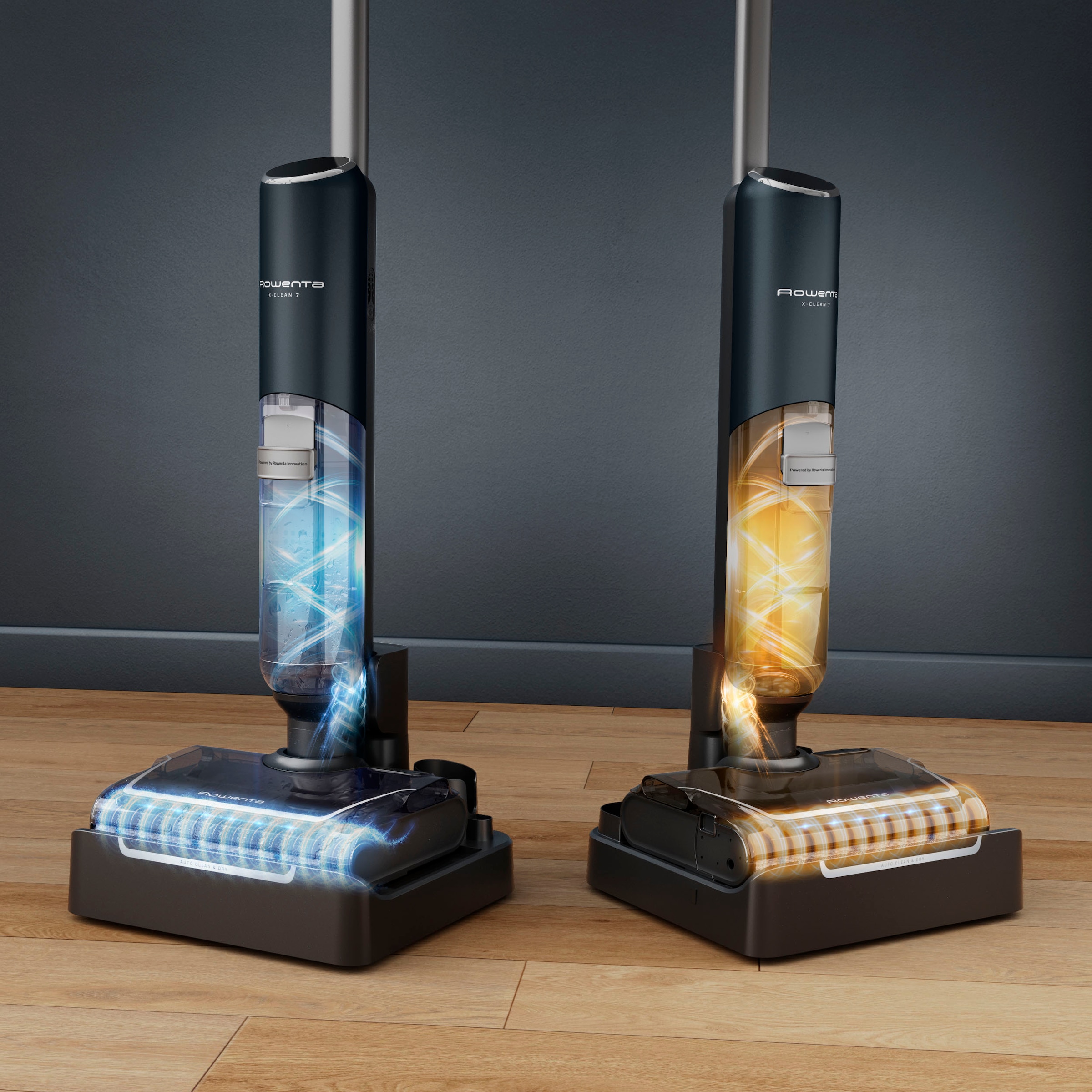 Rowenta Nass-Trocken-Sauger »X-Clean 7, Saugen und Wischen, LED-Display, 180° abflachbares Design« selbstreinigend, selbstfahrendes Walzensystem, für Hartböden, GZ5735