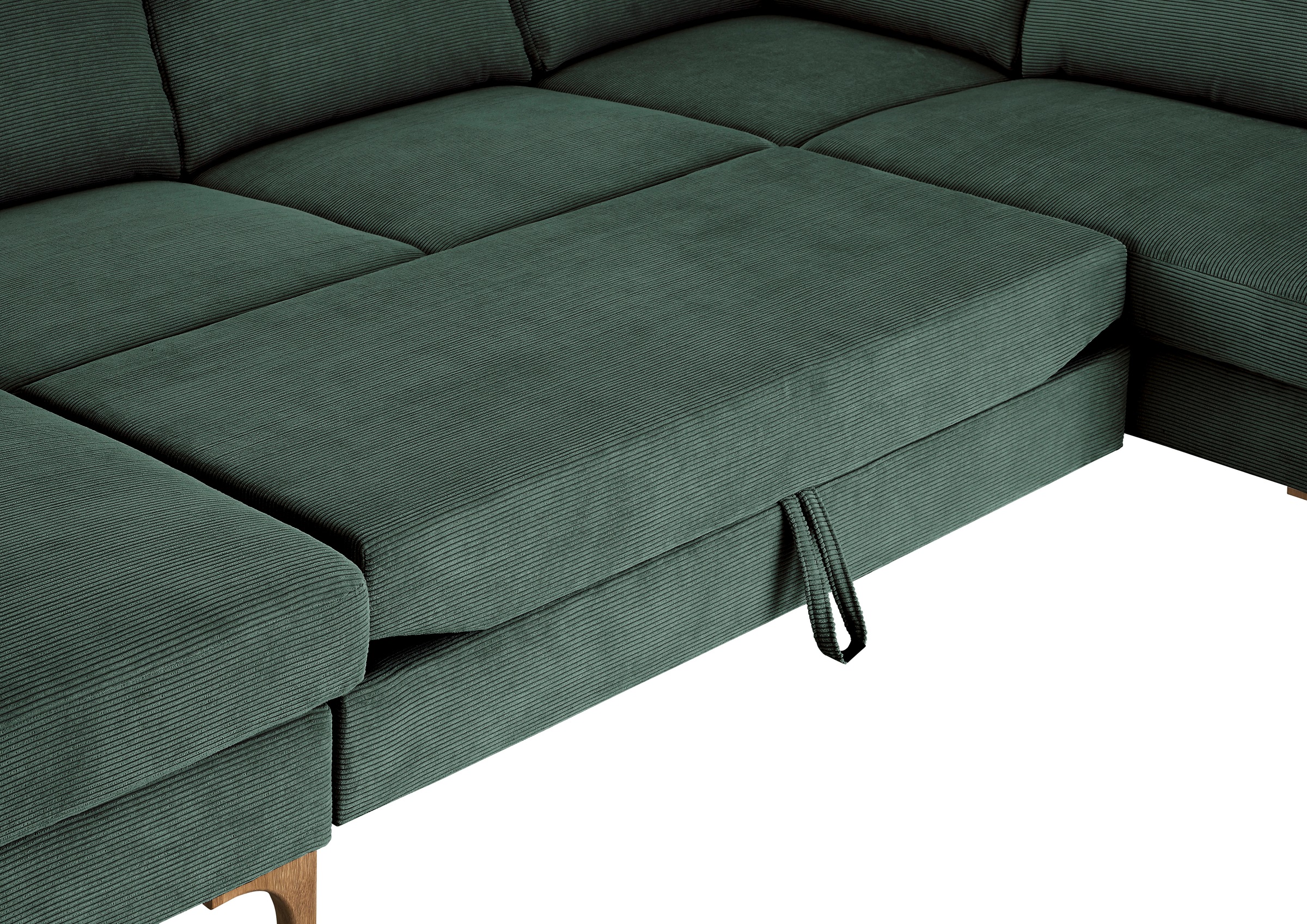 3C Candy Wohnlandschaft »Lecce, wahlweise PUR-Schaumstoff oder Tonnentaschenfederkern U-Form« Bettkasten in Umbauecke und Longchair, sowie Querschläfer im 2-Sitzer