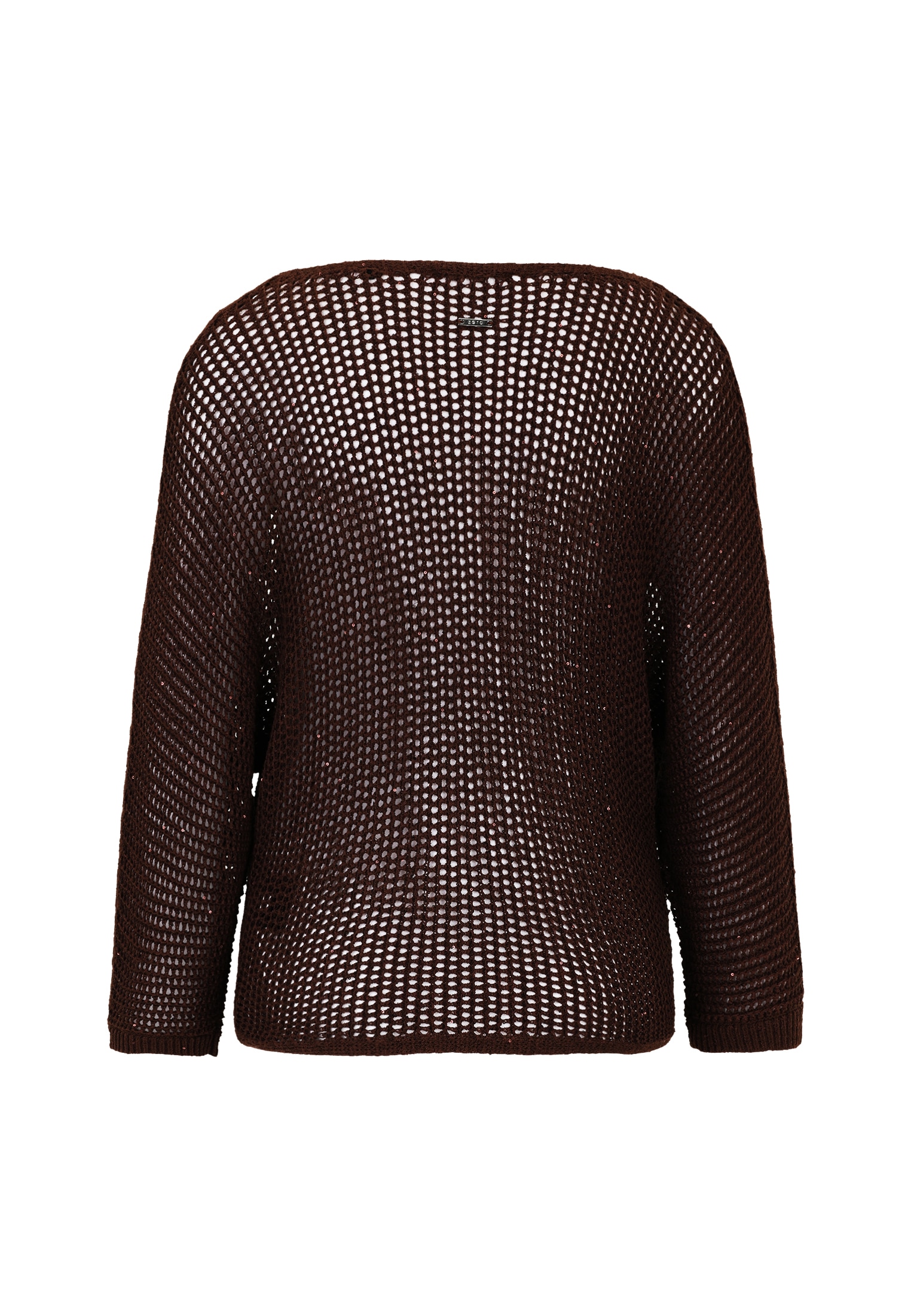 Zero Rundhalspullover »Lochstrick-Pullover mit Glitzersteinen«