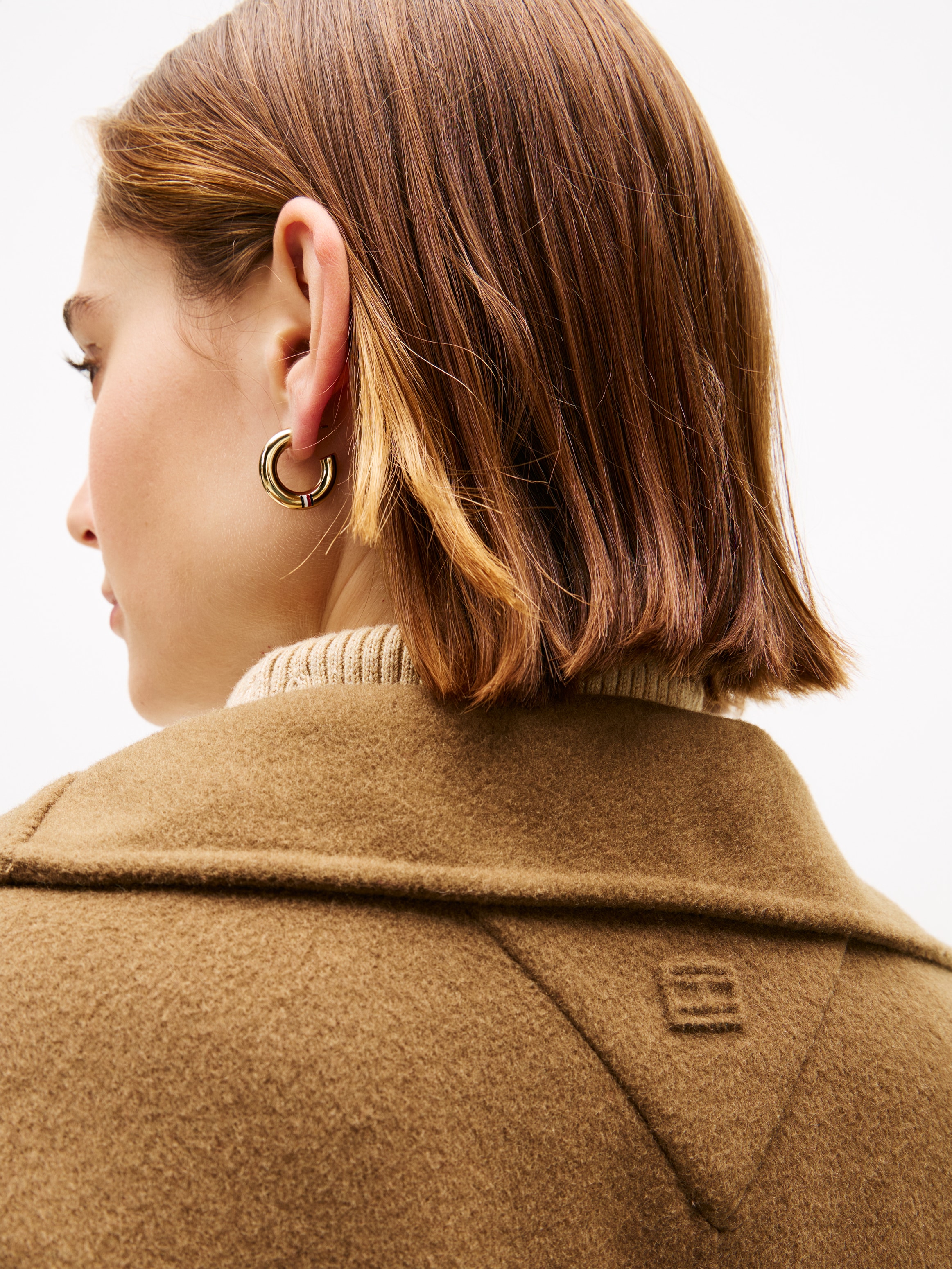 Tommy Hilfiger Kurzmantel »DF WOOL GB FUNNEL NK COAT« mit Wolle