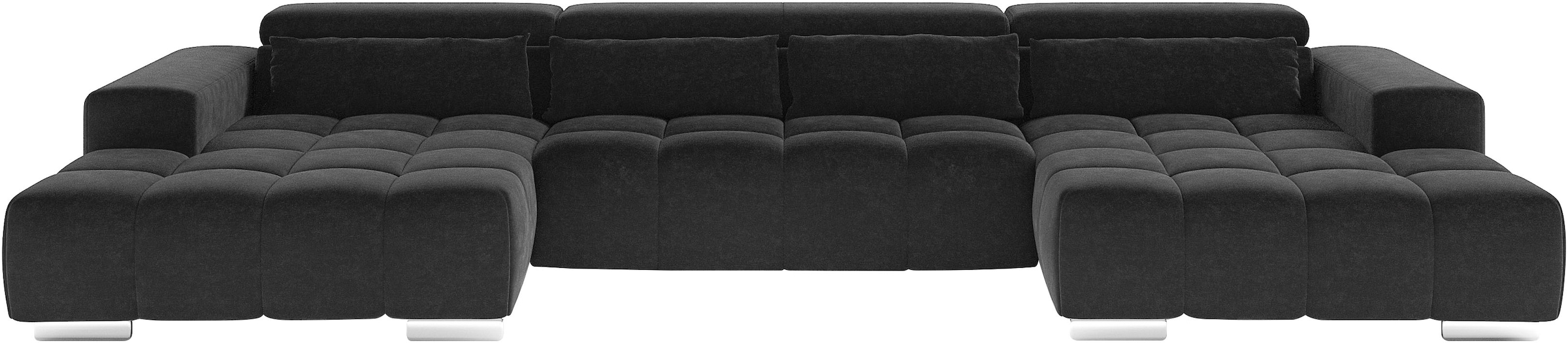 COTTA Wohnlandschaft »Orion U-Form, B: 400 cm« Kopfteilverstellung & 4 Kissen, optional elektr. Sitztiefenverstellung