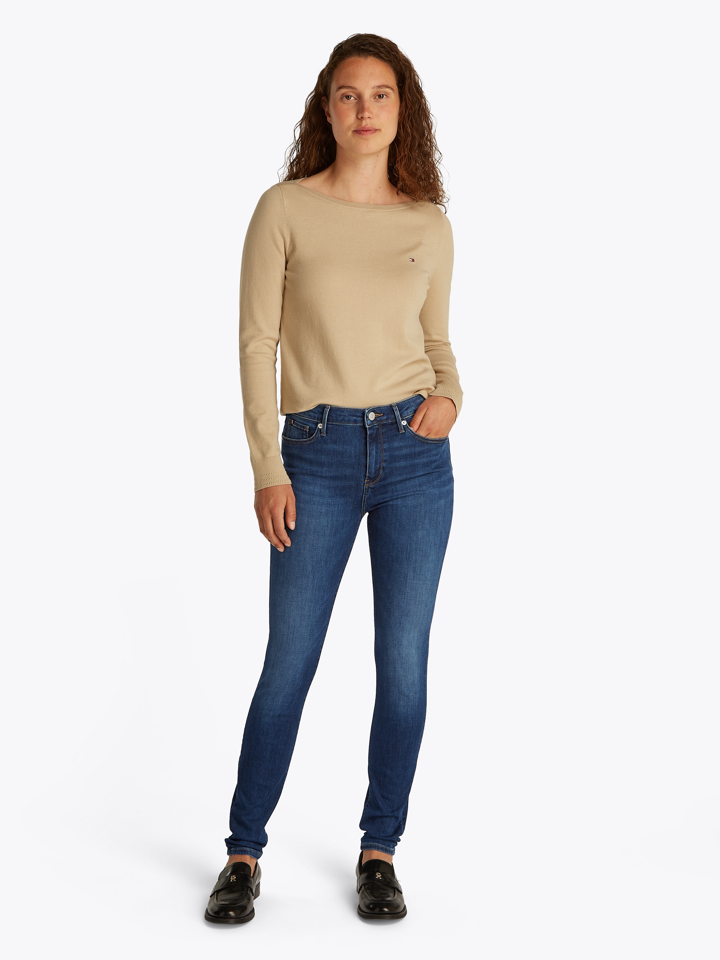 Tommy Hilfiger Skinny-fit-Jeans »COMO Skinny Regular Waist«, mit Logo-Badge, in Knöchellänge