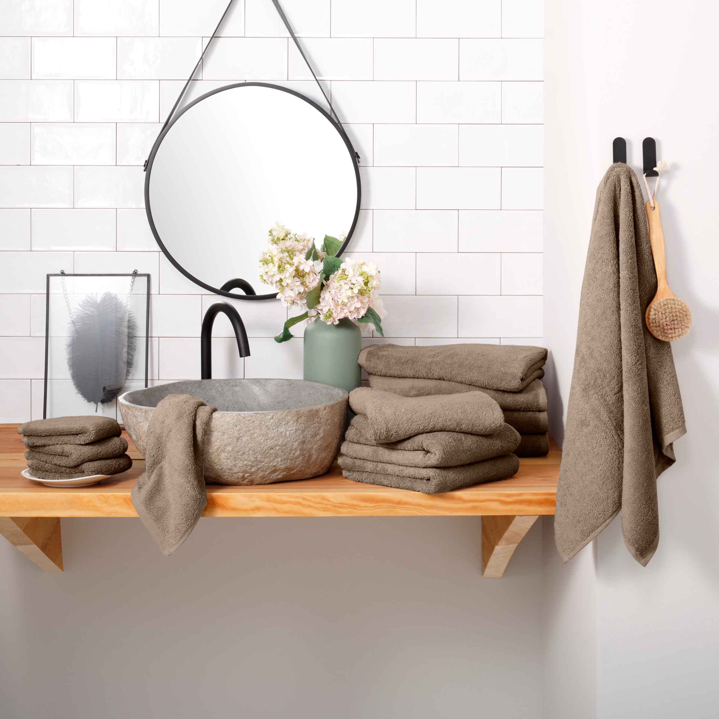 my home Handtuch Set »Merida, Duschtücher, Handtücher, Gästetücher«, 10 tlg., Frottier, 100% Baumwolle, einfarbig, kuschelig weich