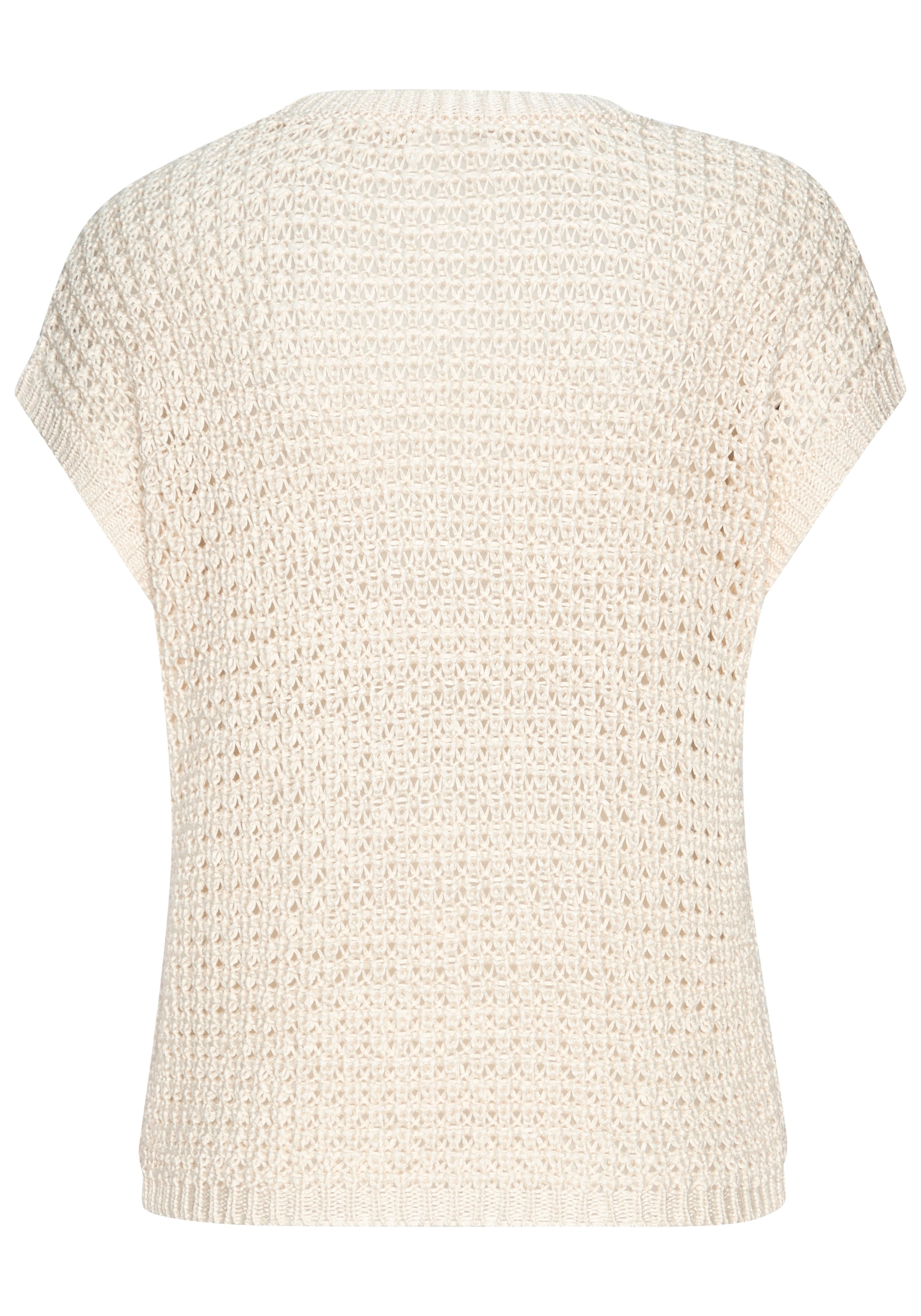 s.Oliver Kurzarmpullover mit weitem Rundhalsausschnitt und sommerlich, elegantem Strick
