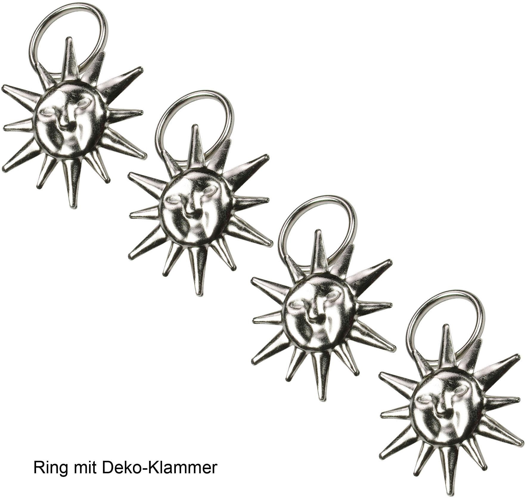 Liedeco Gardinenring »Sonne«, (Packung, 4 St., mit Dekoklammer), für Gardinenstangen  Ø 16 mm im OTTO Online-Shop