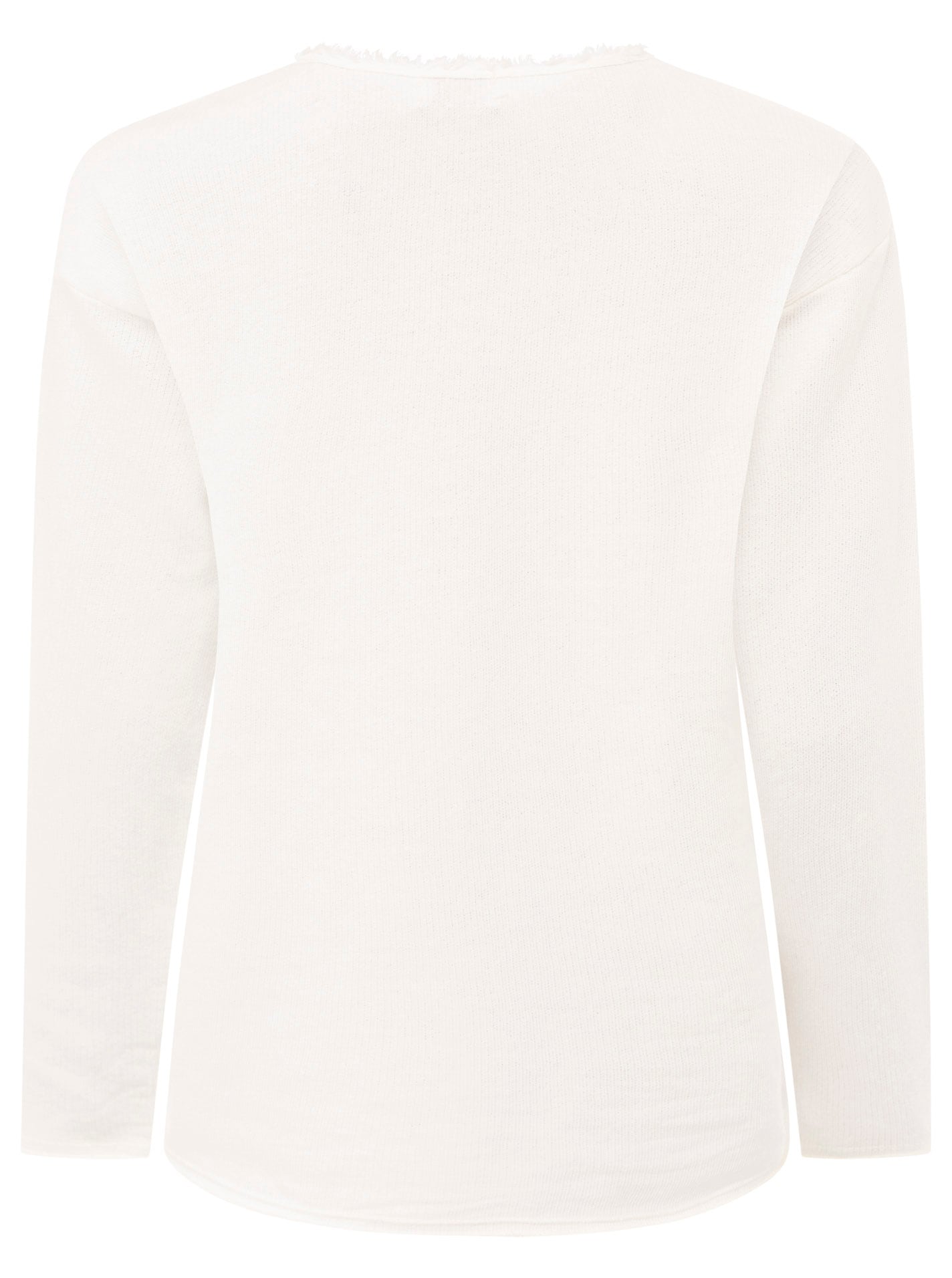 Zwillingsherz Sweater »"Sea Sand Sun"«, Flock-Print, ausgefranster Rundhalsausschnitt, Langarm