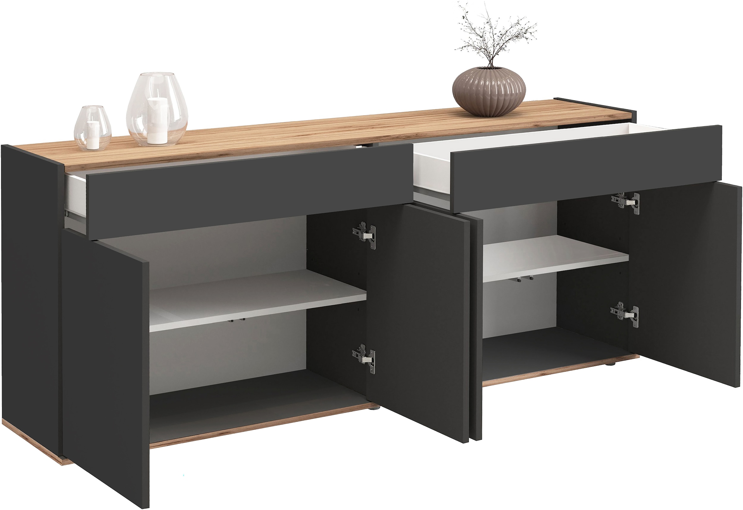 INOSIGN Sideboard »Garda, Kommode, Schrank, Kredenz«, 4 Türen, 2 Schubladen, grifflos Breite 160,1 cm