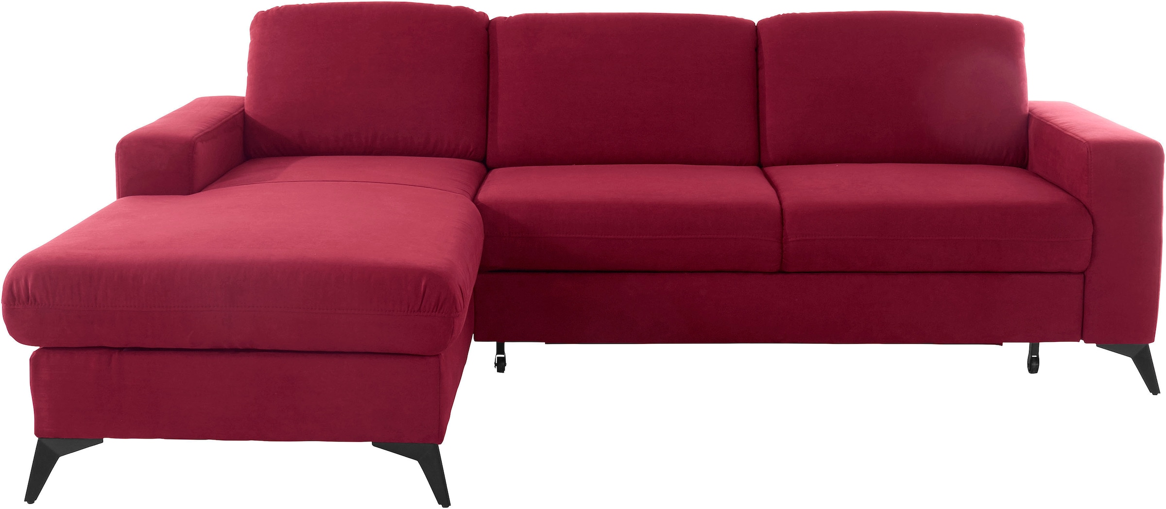 PLACES OF STYLE Ecksofa »Lolland L-Form« Wahlweise mit Bettfunktion und Bettkasten, Federkern