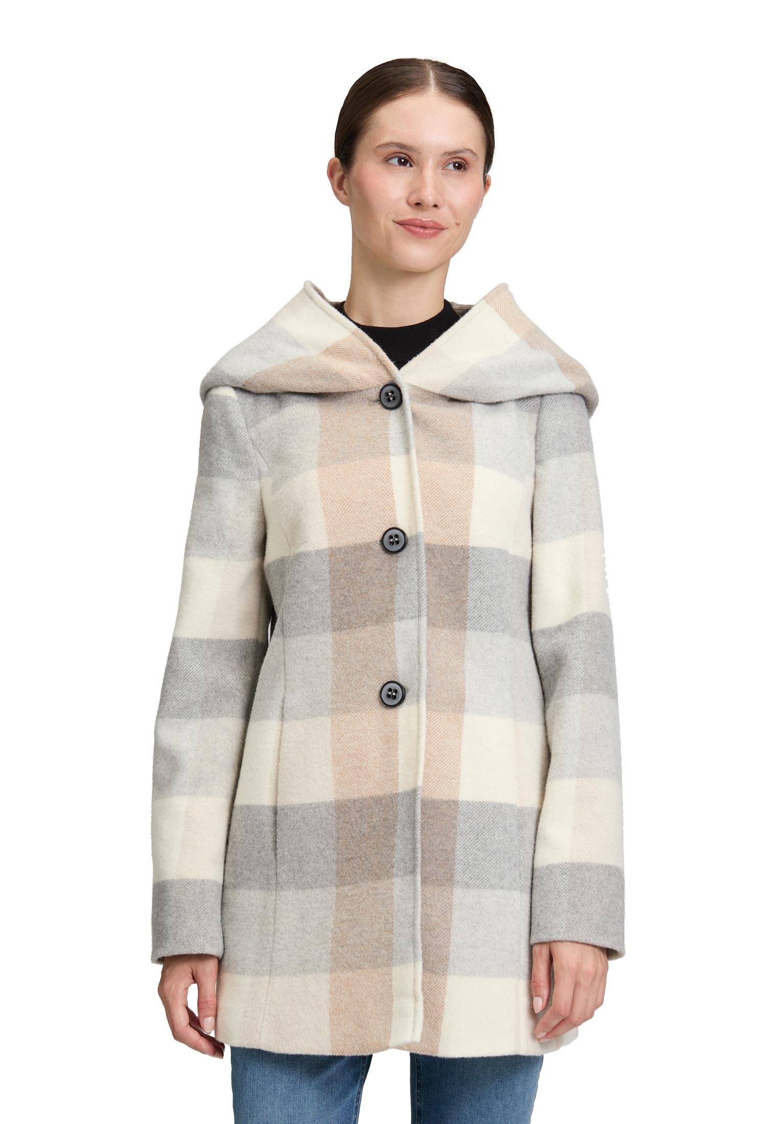 Amber & June Kurzjacke »Kurzmantel mit Kapuze«
