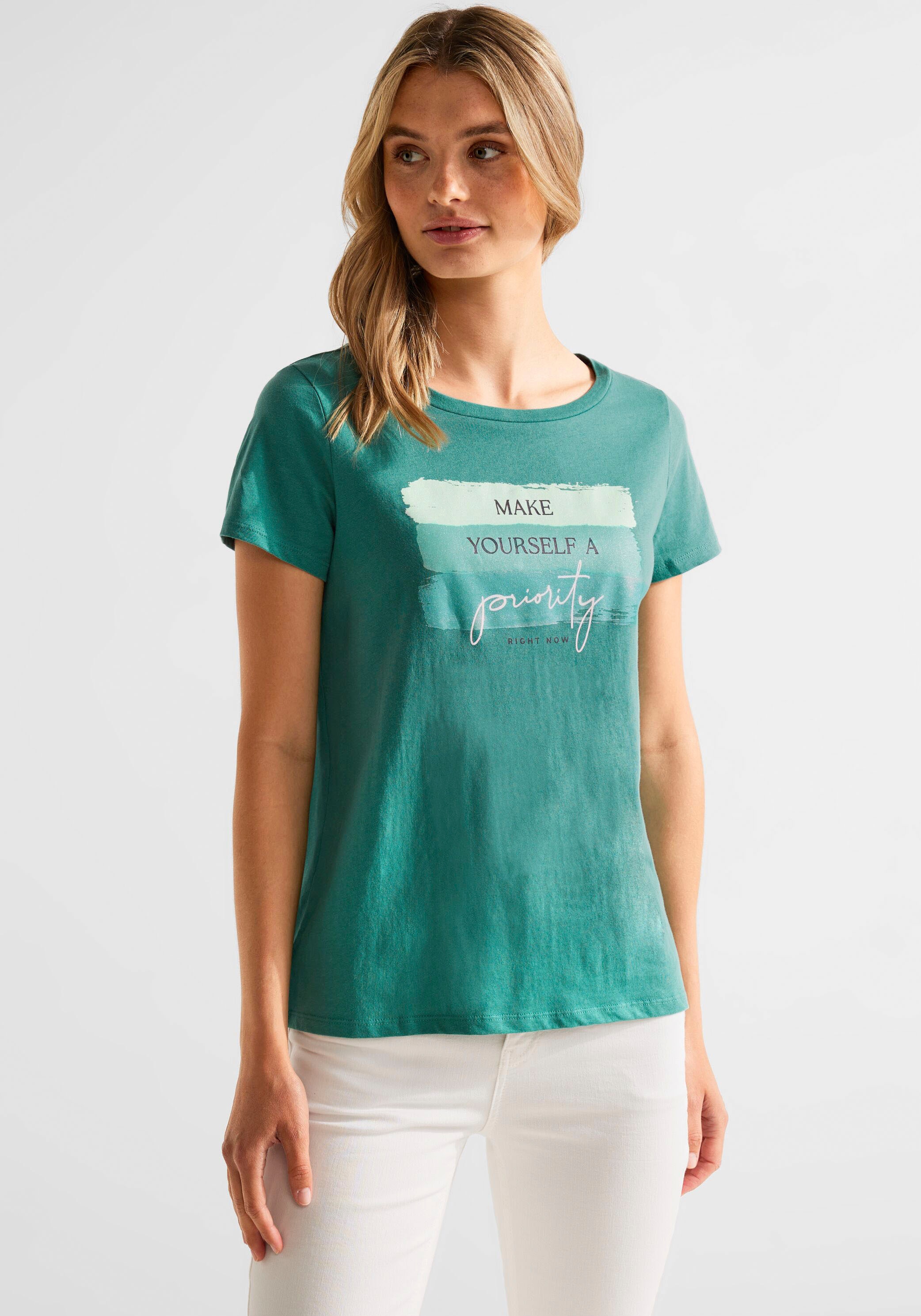 STREET ONE T-Shirt, hüftlangen OTTO online bei Schnitt im bestellen