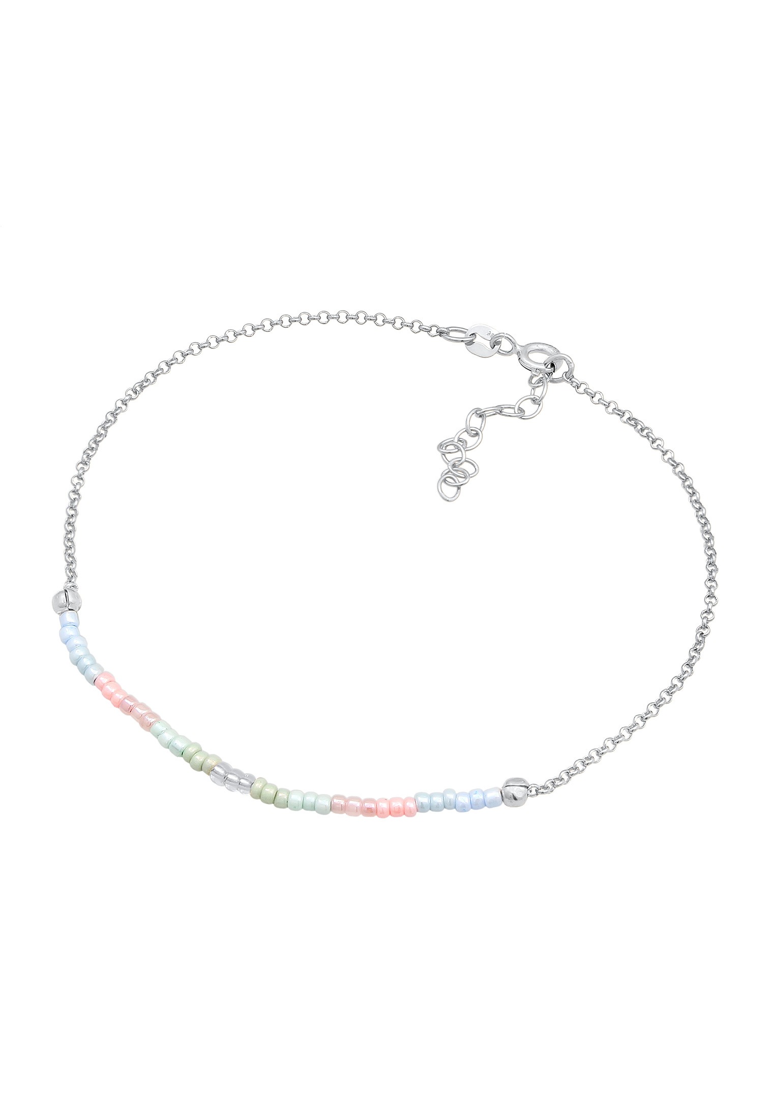 Elli Fußkette »Fußschmuck Beads Kugeln Pastell 925 Silber«