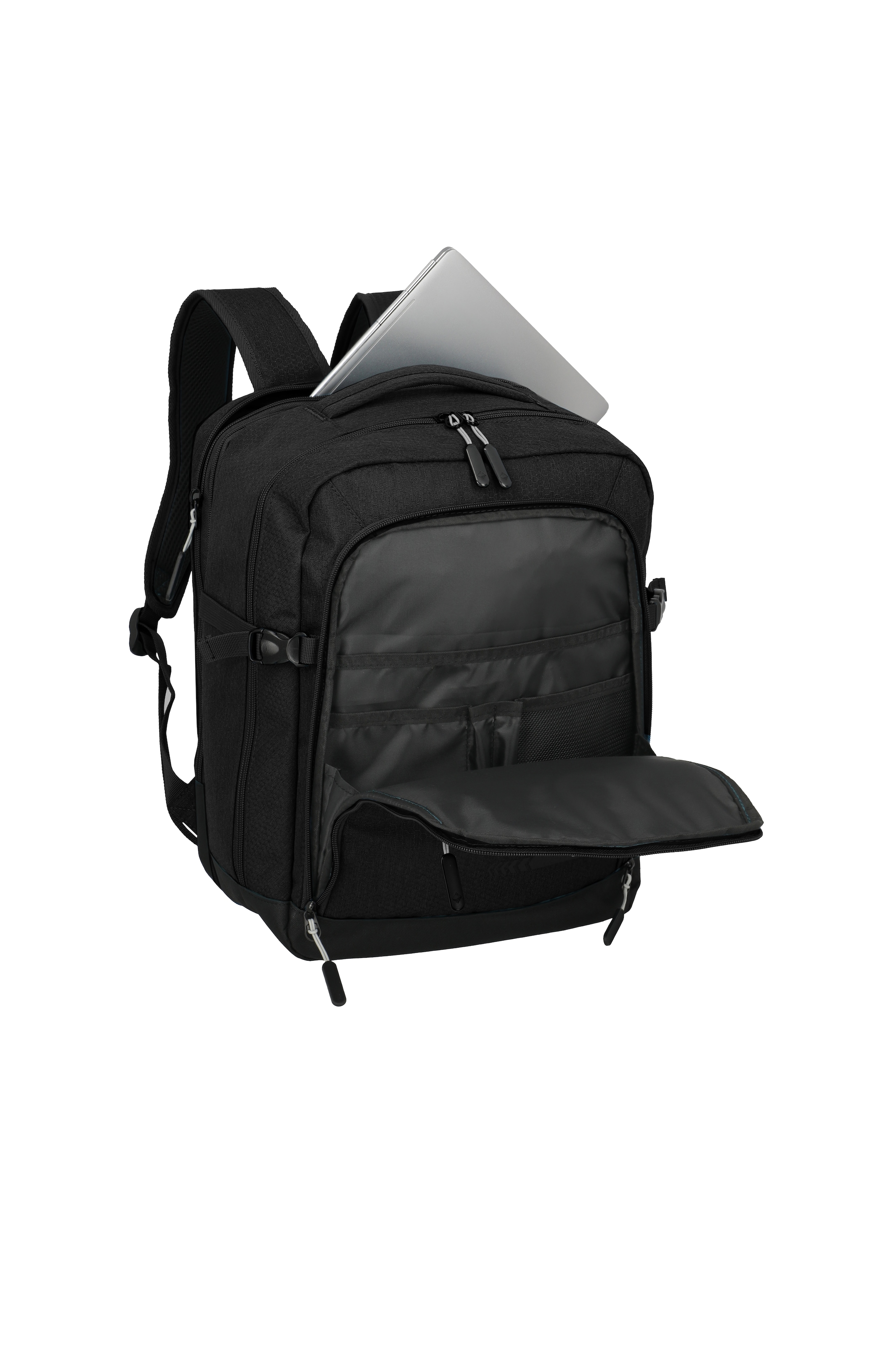 travelite »KICK OFF Cabin Rucksack« Unisex Rucksack, Handgepäckgröße, Laptopfach und große Öffnung