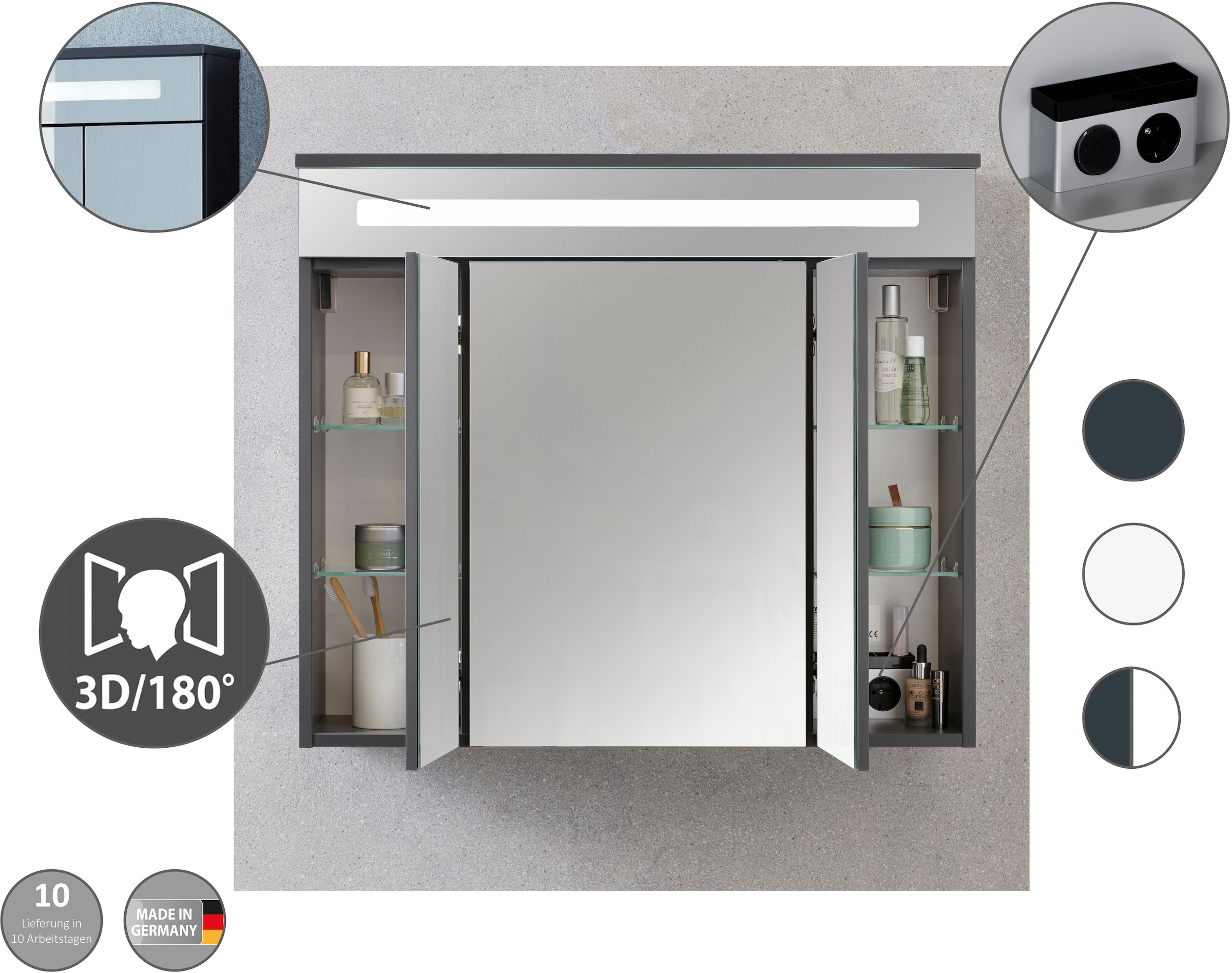 FACKELMANN Waschtisch »Waschplatz-Set KARA« 3 tlg. 3-teilig