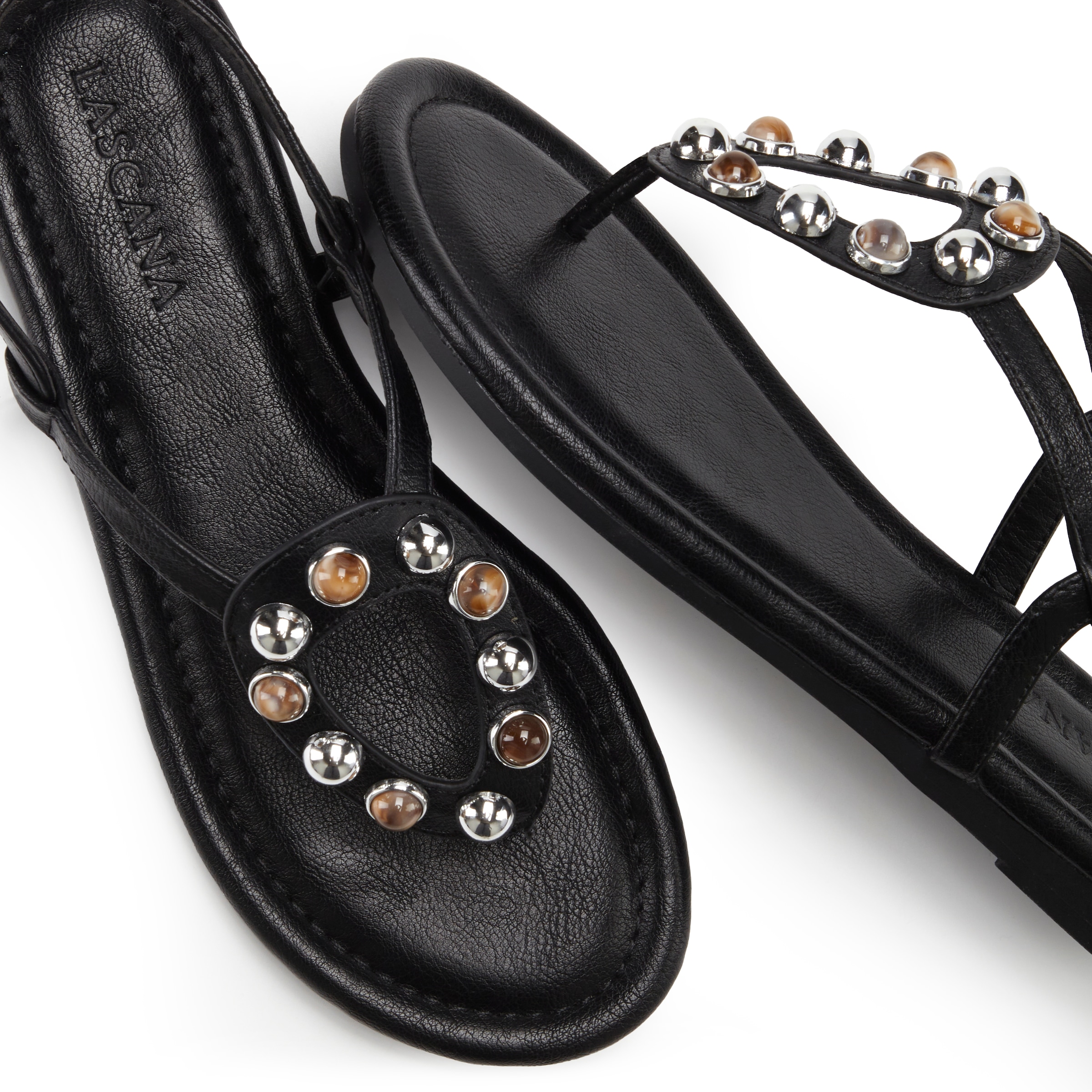 LASCANA Sandale »Sandalette, Sommerschuh, offener Schuh, Zehentrenner«  mit modischen Schmuckelementen VEGAN
