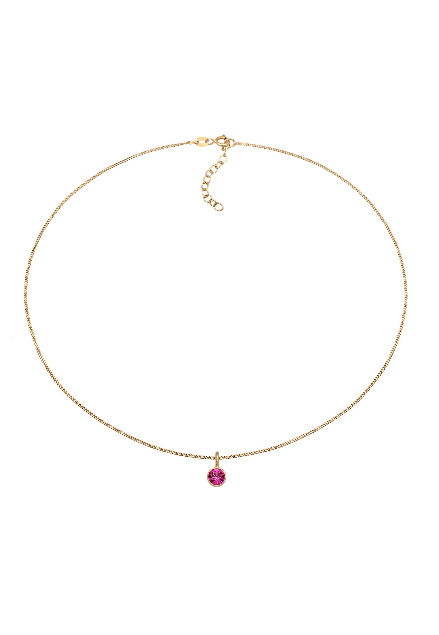 Elli Choker »Halskette Kristall Solitär Pink 925 Silber«