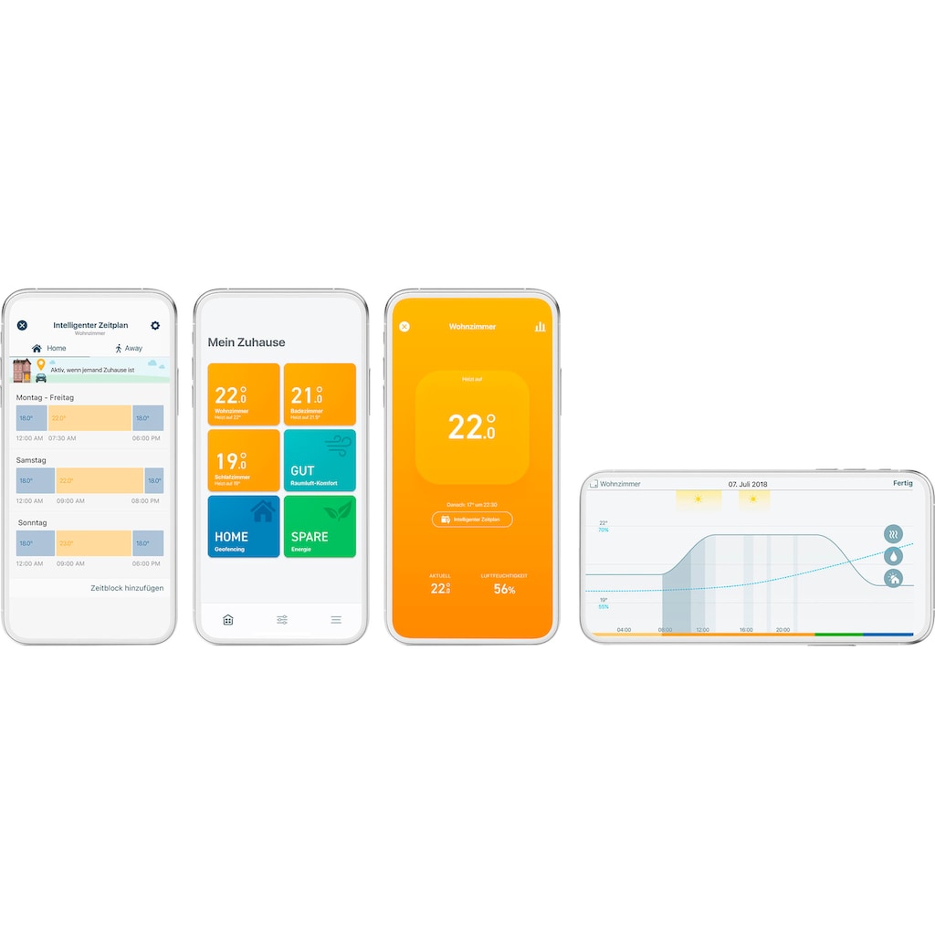 Tado Heizkörperthermostat »Smartes Heizkörper-Thermostat - Quattro Pack, zur Einzelraumsteuerung«