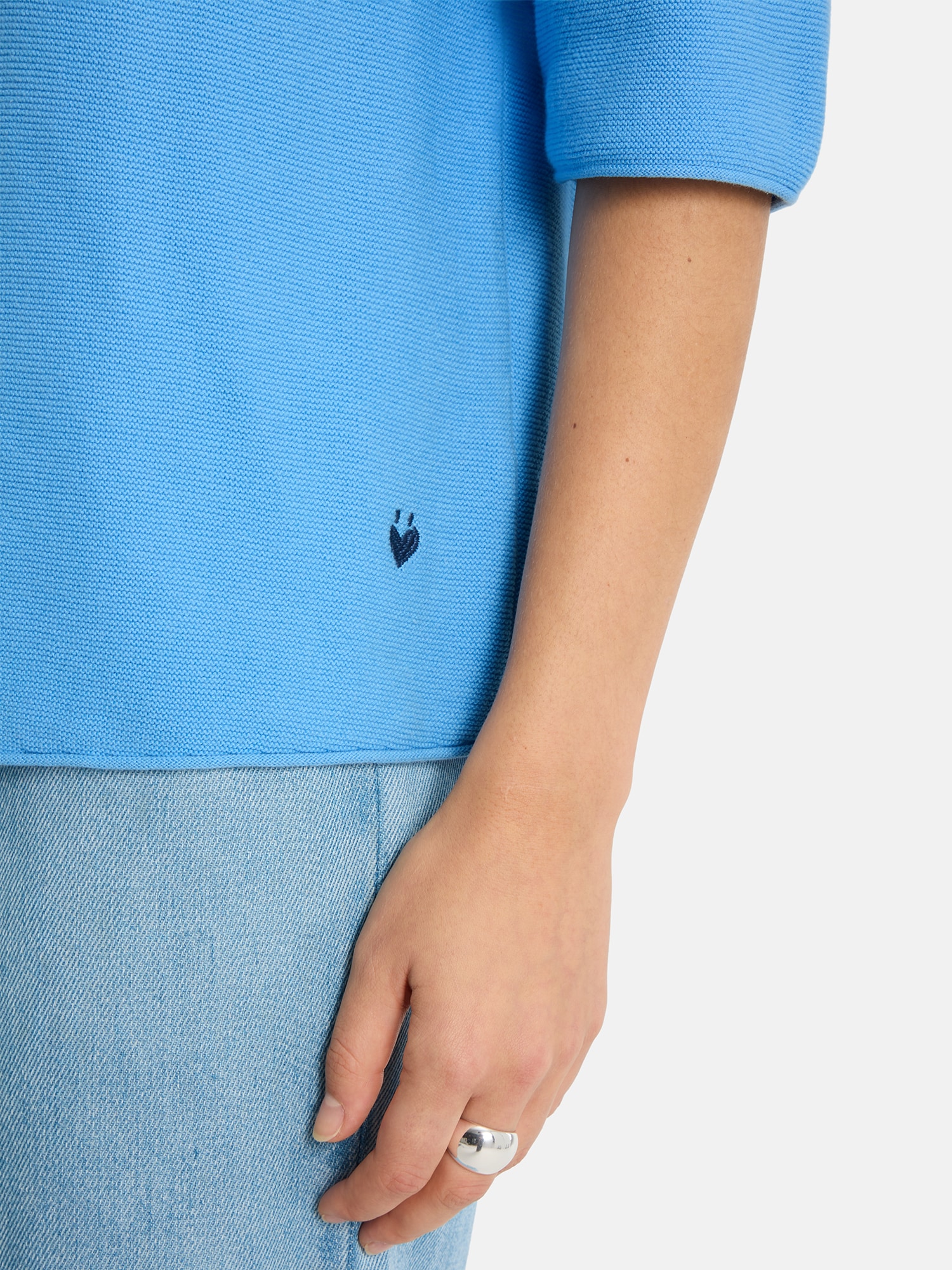 Lieblingsstück Kurzarmpullover »KleraEP« Halbarm mit Rundhals, unifarben