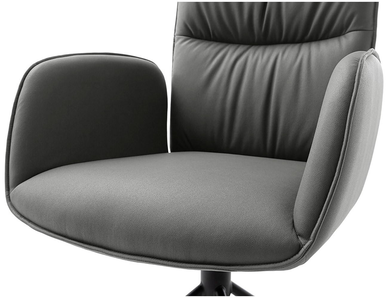 MCA furniture 4-Fußstuhl »MARIN Esszimmerstuhl (2er Set) - Stuhl«, (Set), 2 St., Microfaser, 360° drehbar, Metall schwarz, beweglichen Rücken, belastbar 120 kg