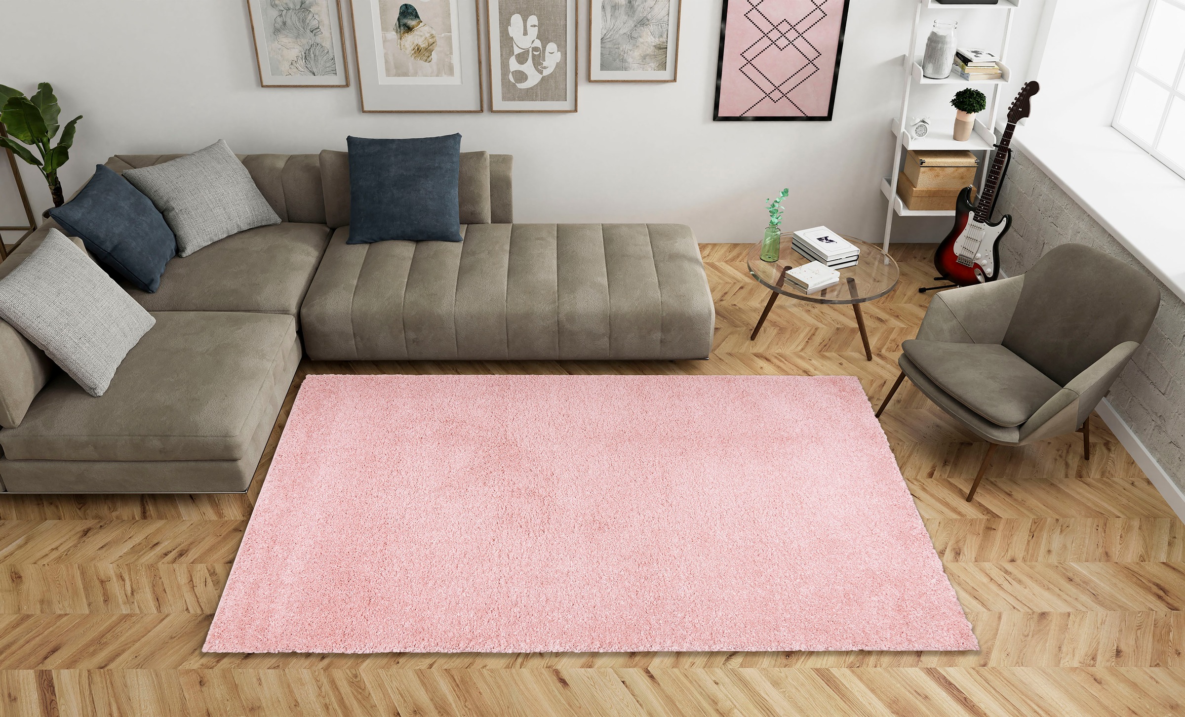Bruno Banani Hochflor-Teppich »Shaggy Soft«, rechteckig, 30 mm Höhe, gewebt, Uni Farben, besonders weich und kuschelig