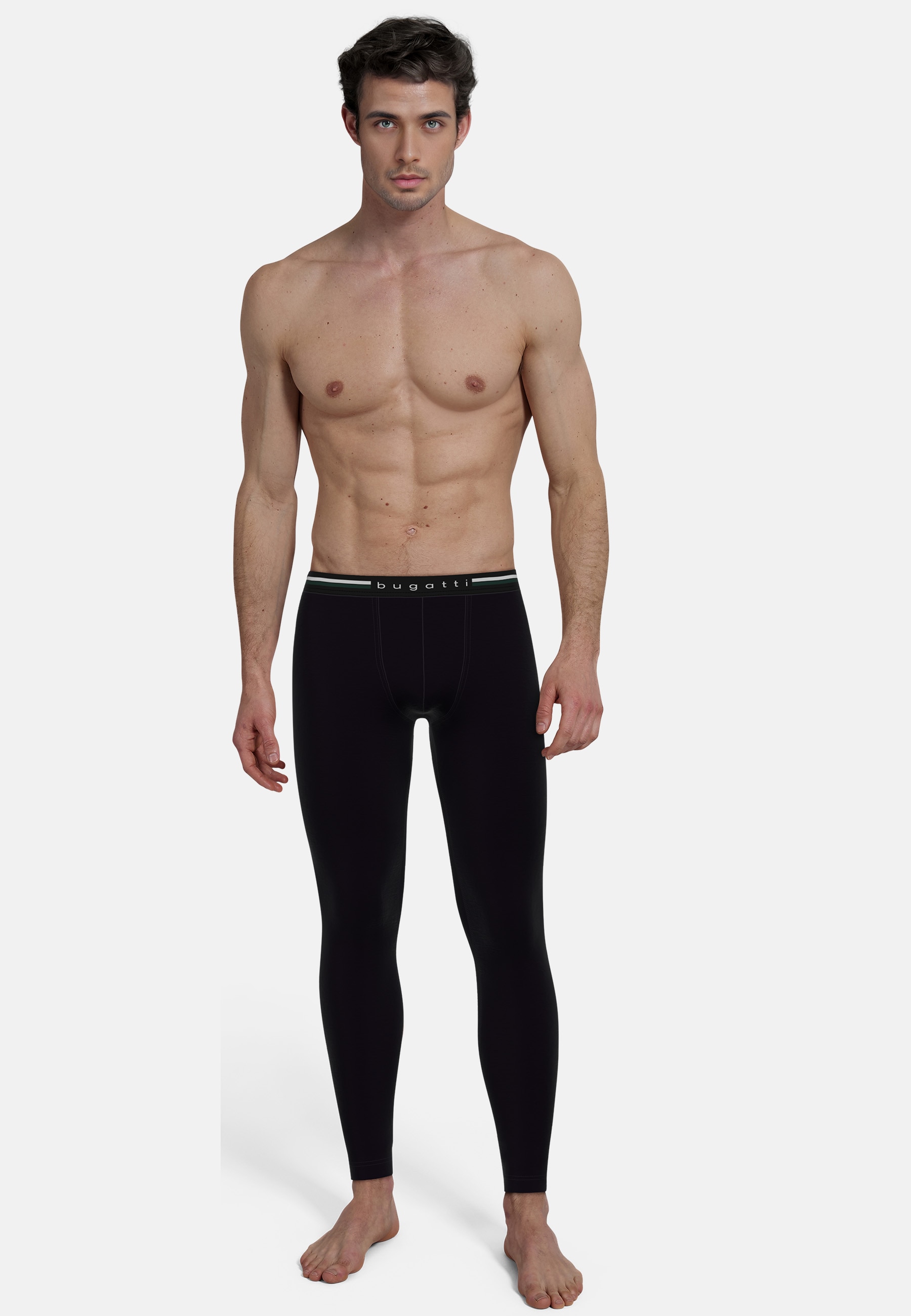 bugatti Lange Unterhose »Rom«, mit Logo, bequem, elastisch, Baumwollmix, schneidet nicht ein, eng