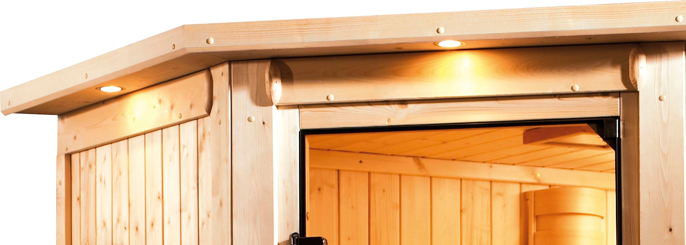 welltime Sauna »Artja«, naturbelassen, mit Ofen 9 kW integr. Steuerung