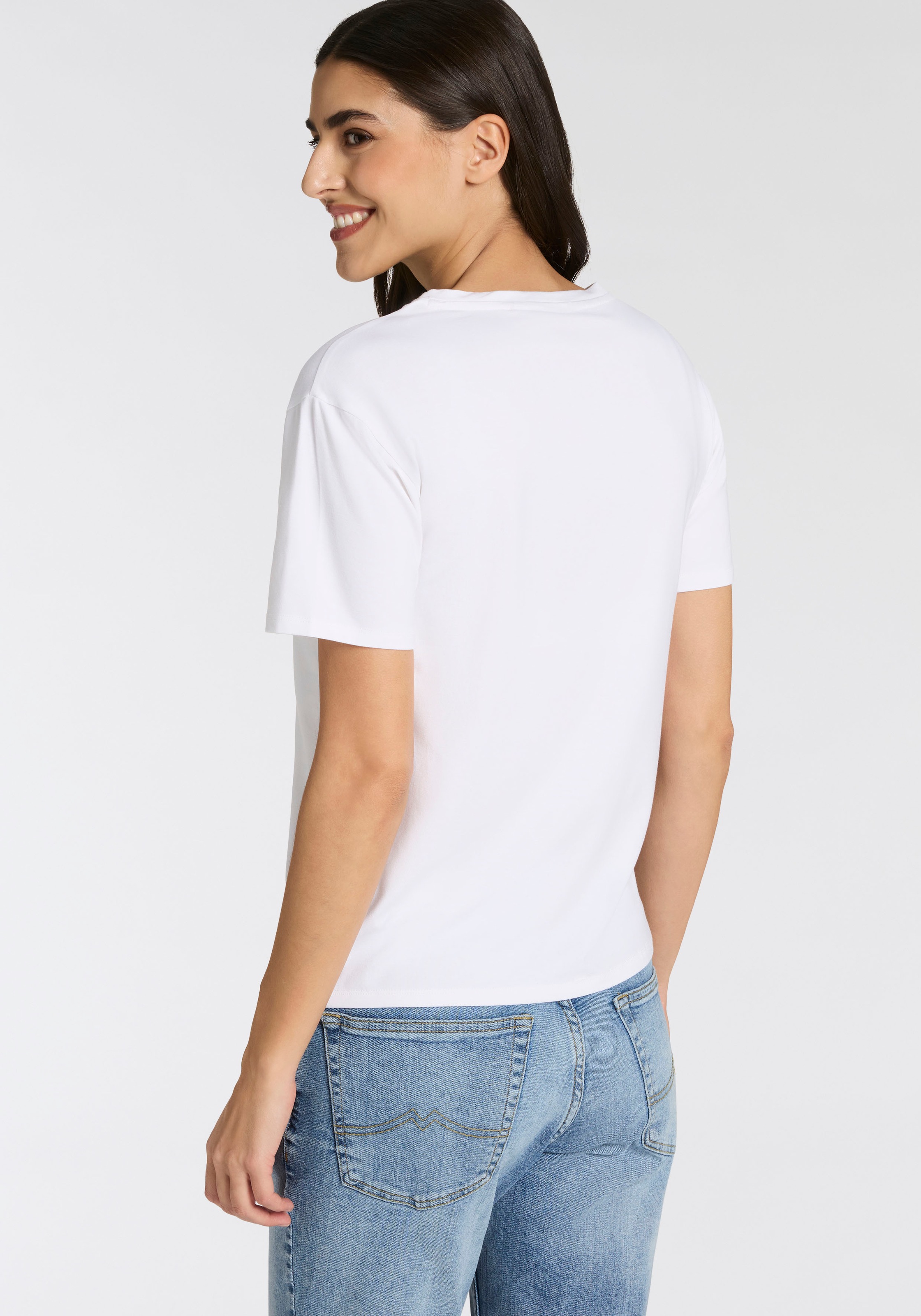 HUGO Underwear Pyjamaoberteil aus Stretch-Jersey mit Logo-Artwork, Rundhals, regular fit