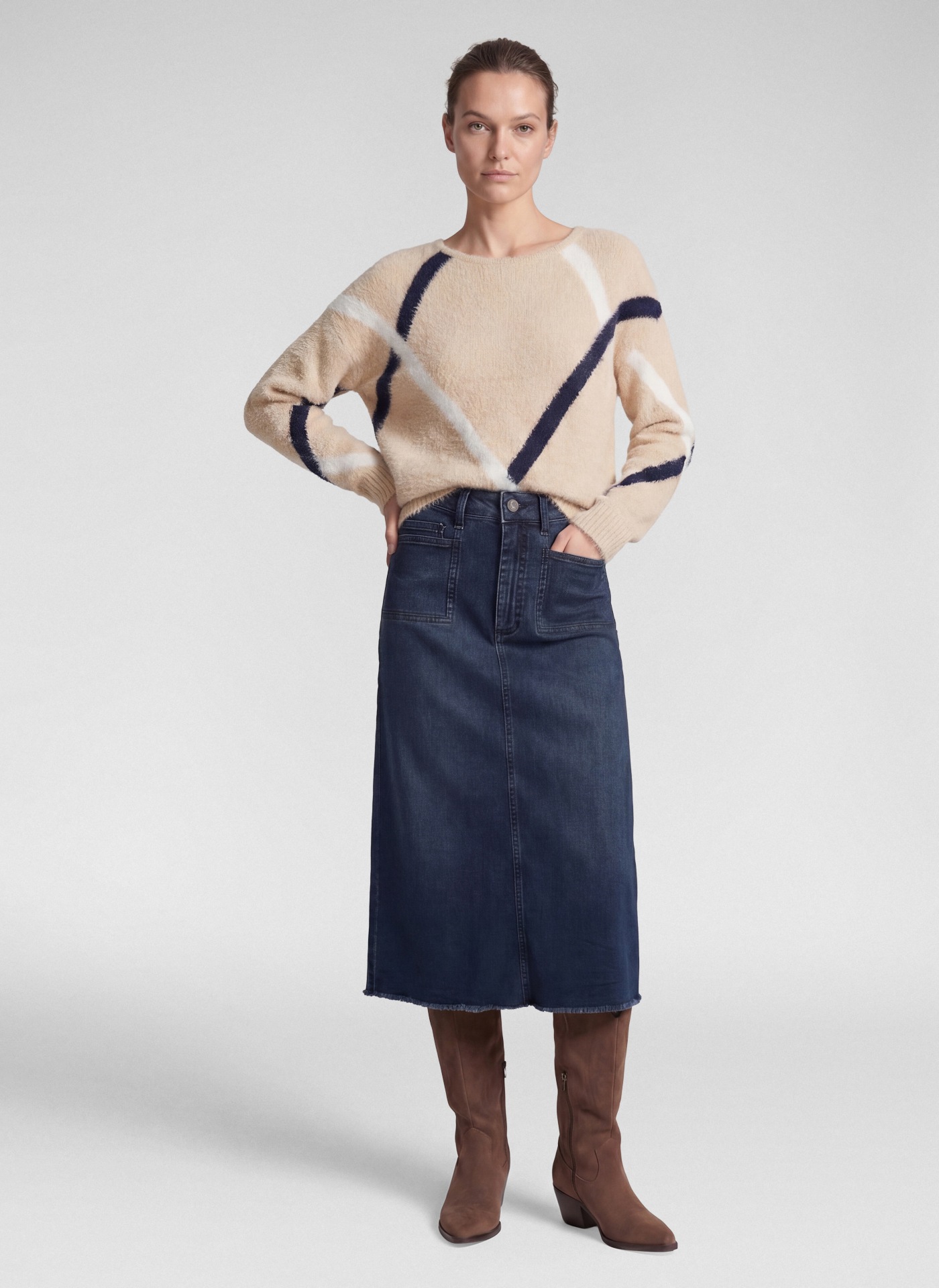 Rabe Strickpullover mit grafischem Muster