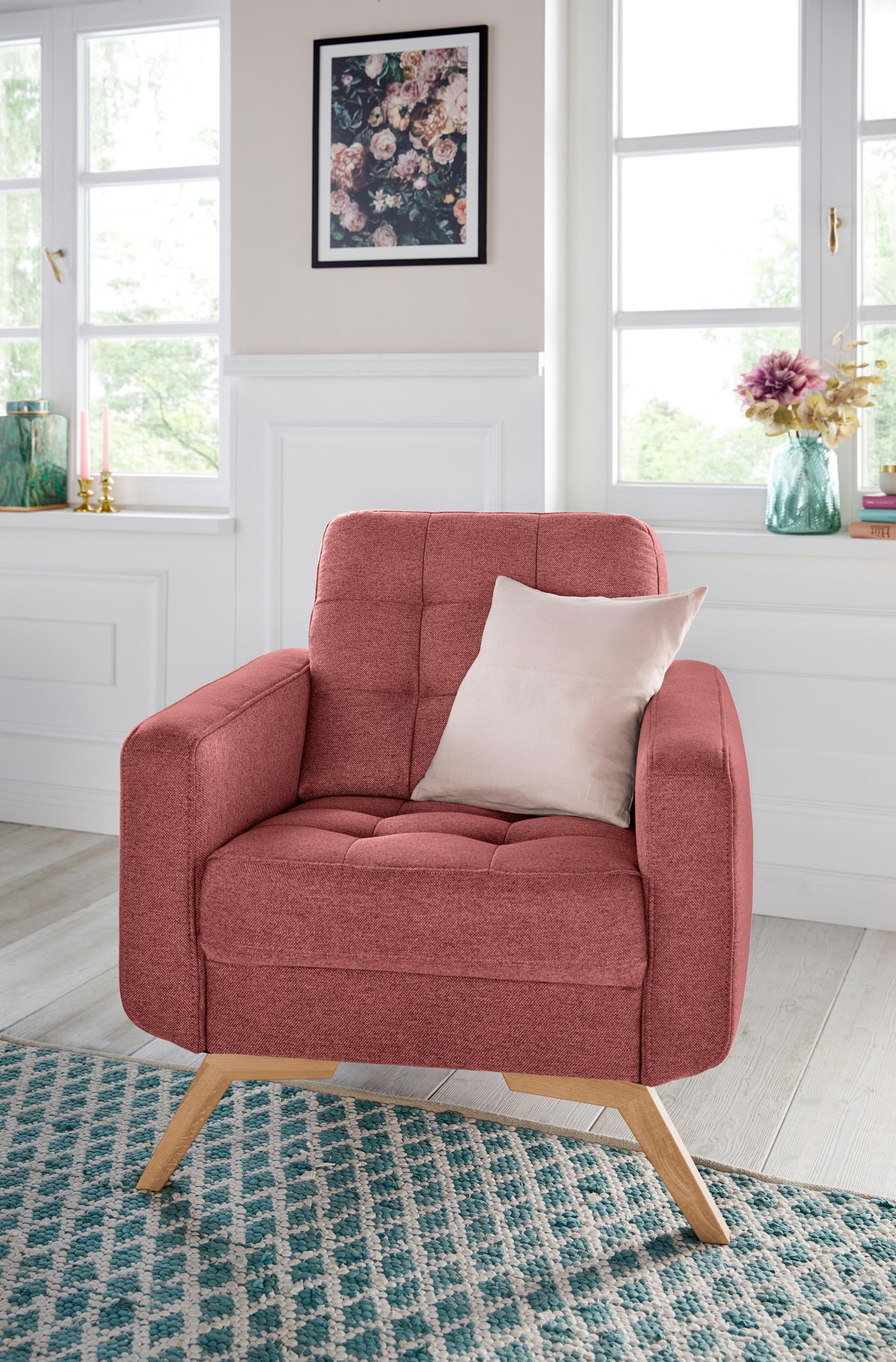 exxpo - sofa fashion Sessel »Fiord, Loungesessel«, aktuelles Design, tolle Detailverarbeitung im Sitz und Rücken