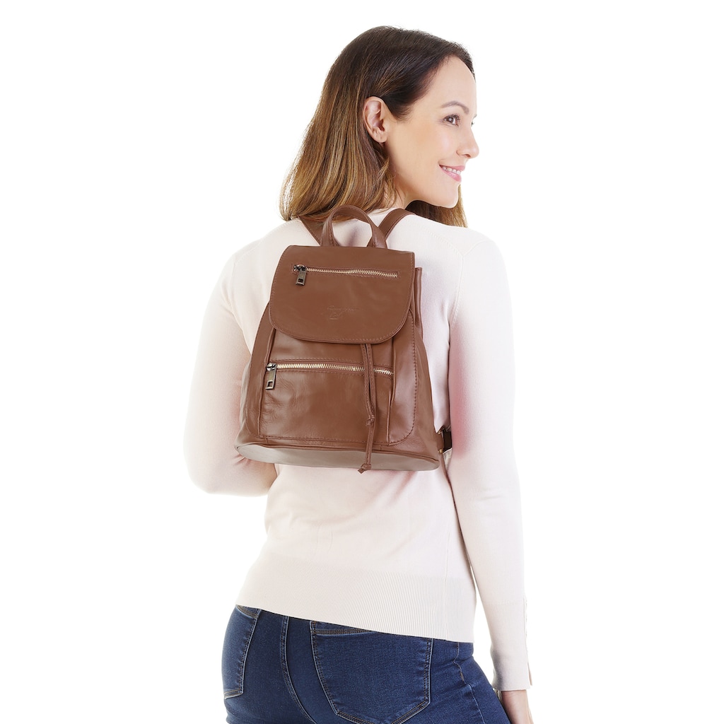 Samantha Look Cityrucksack, echt Leder, Made in Italy