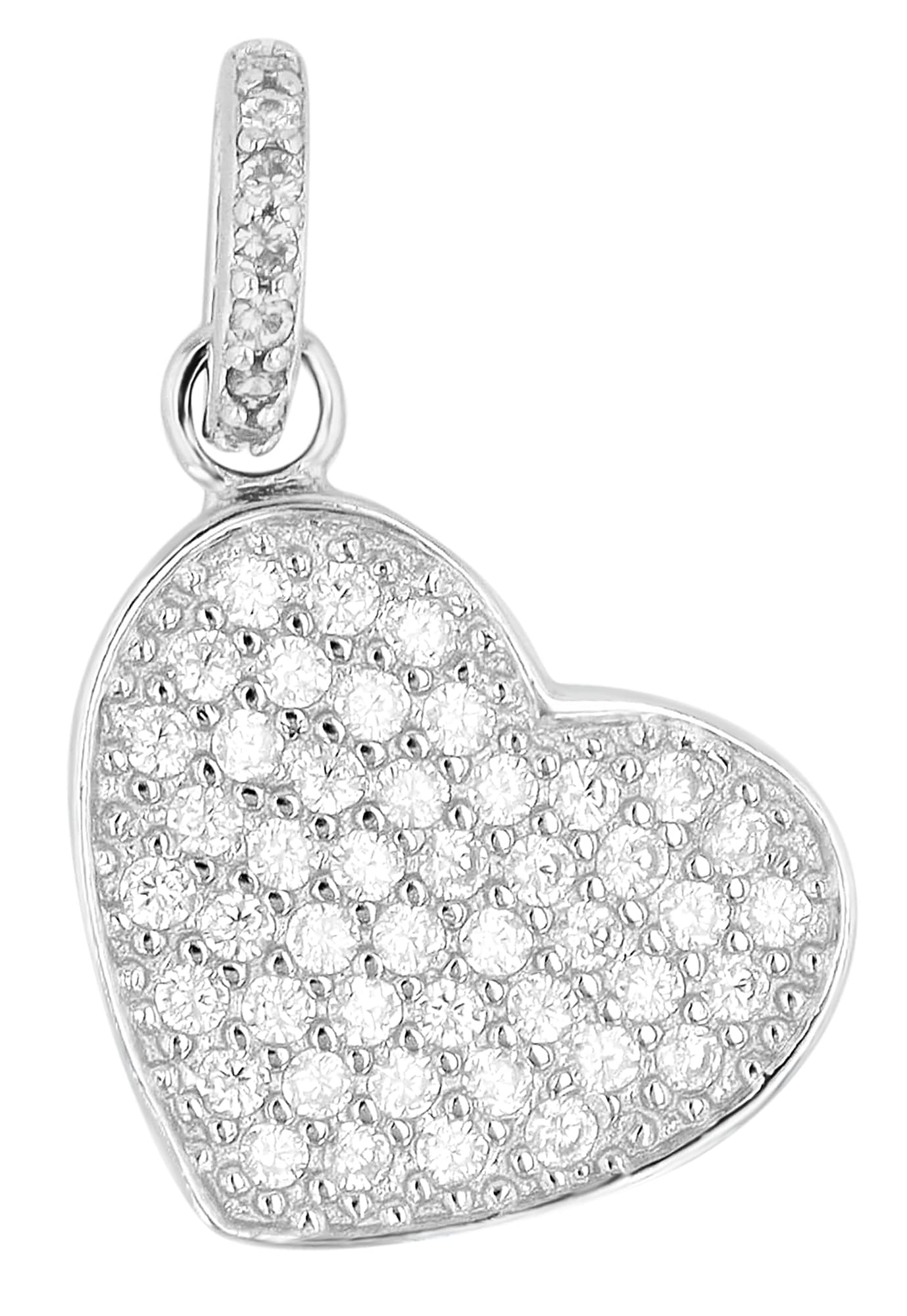 Adelia´s Herzanhänger »Damen Anhänger ¿ Herzanhänger aus 925 Silber mit Zirkonia«