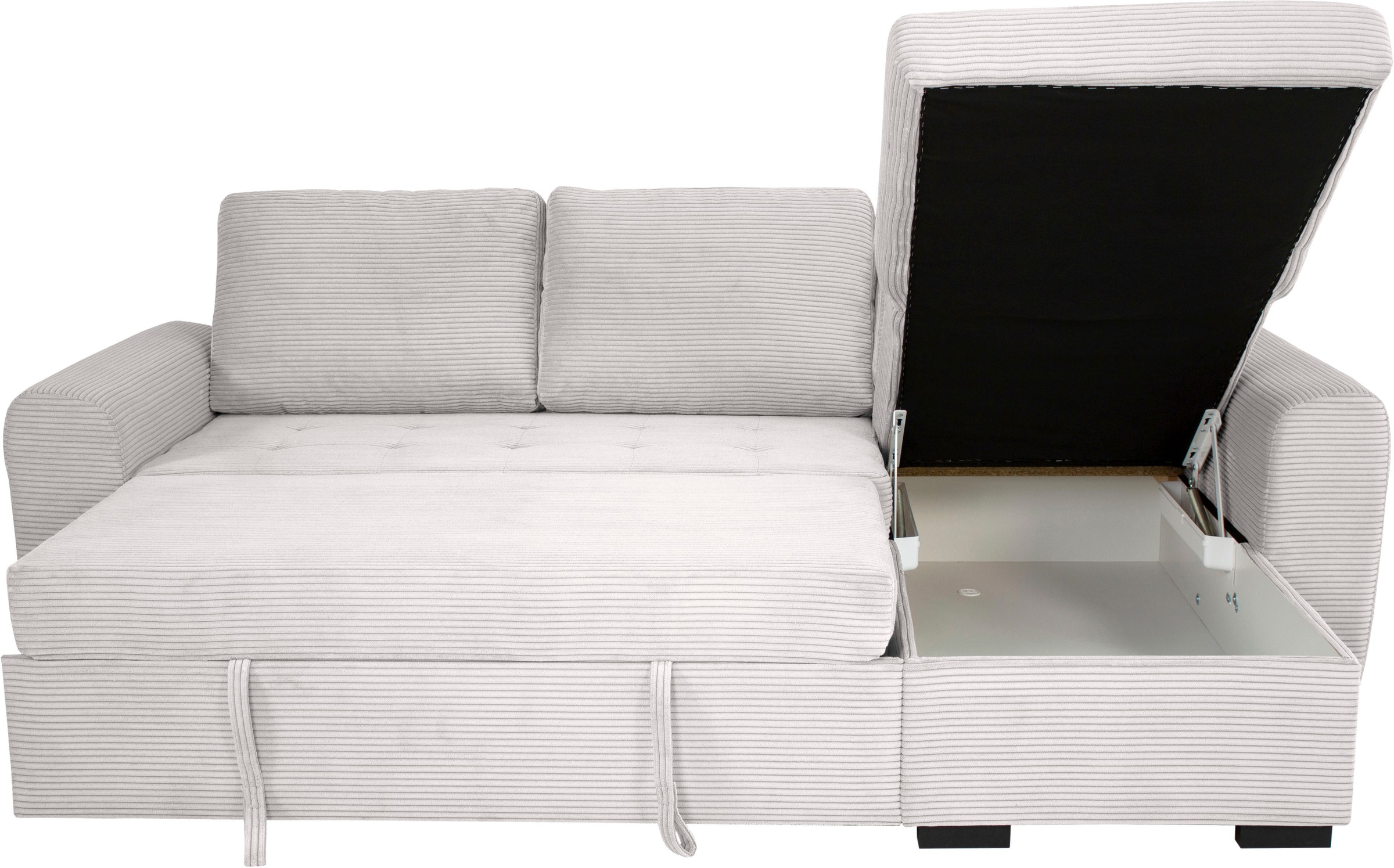 Trends by HG Ecksofa »Poll L-Form, B: 245 cm« mit Schlaffunktion & Bettkasten