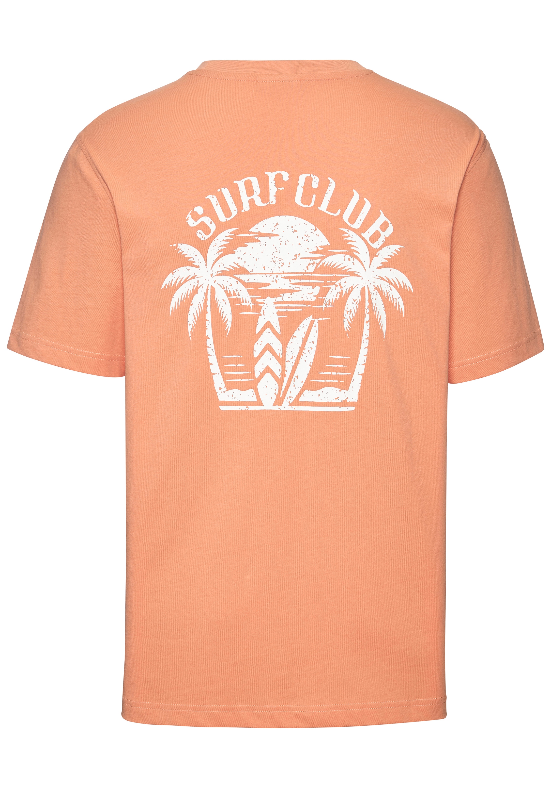 Beachtime T-Shirt », Printshirt« Kurzarm, mit stylischem Print, Rundhalsausschnitt, aus Baumwolle