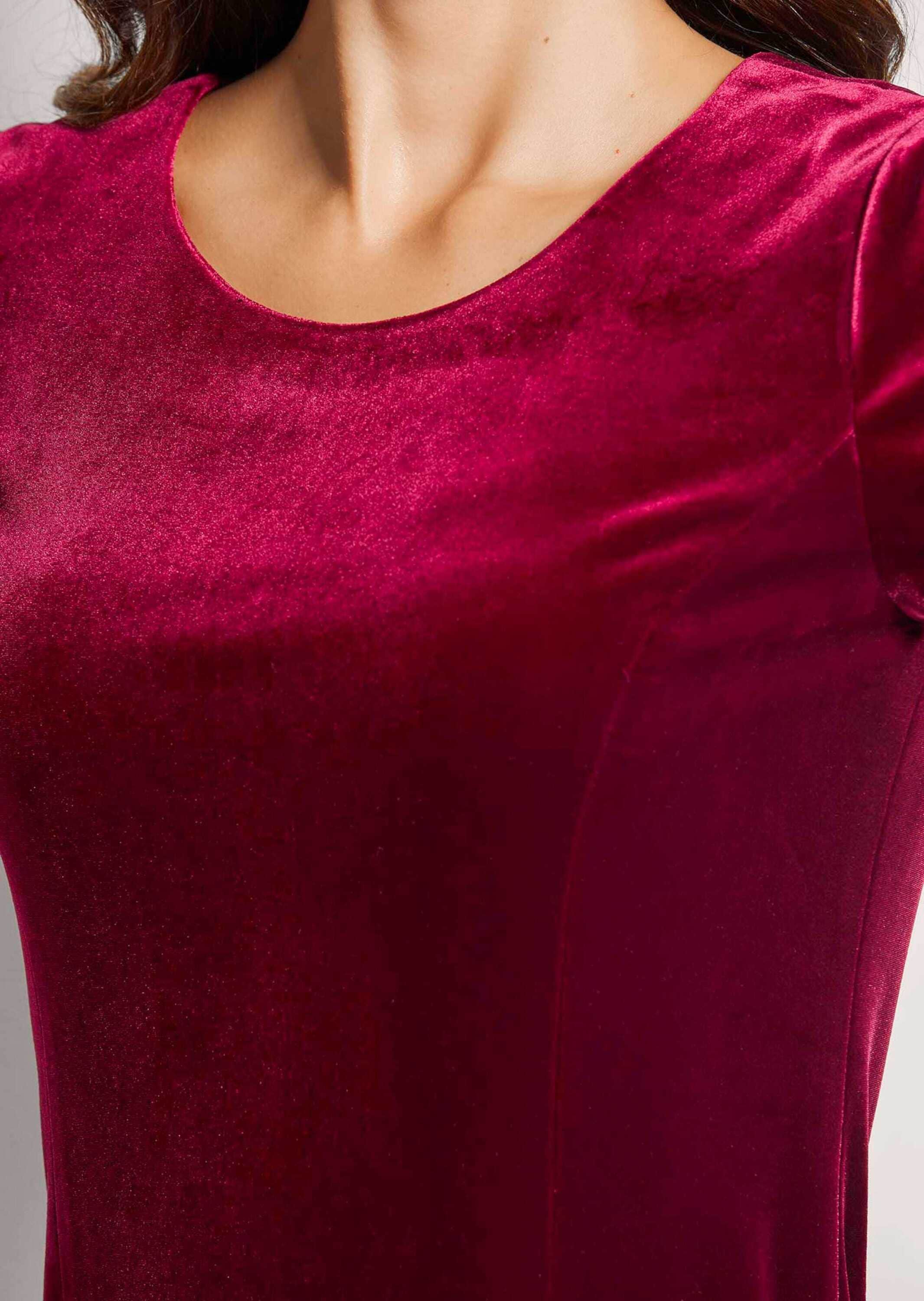 MADELEINE Sommerkleid »Etuikleid Kurzarm Samtkleid in Midilänge«