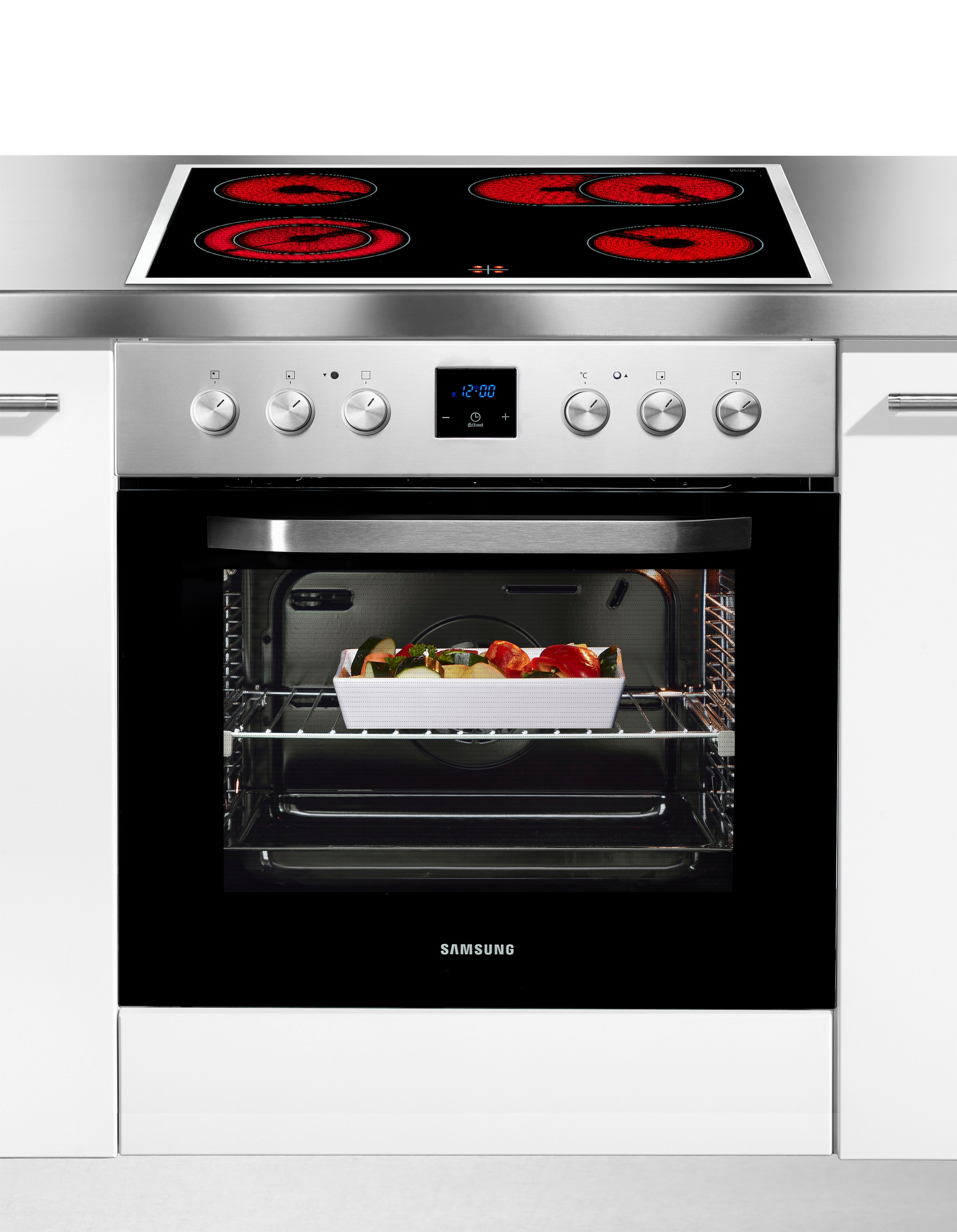 Samsung Elektro-Herd-Set »NB69R2300RS«, mit 1-fach-Teleskopauszug, Herd-Set mit SCHOTT CERAN® Kochfläche
