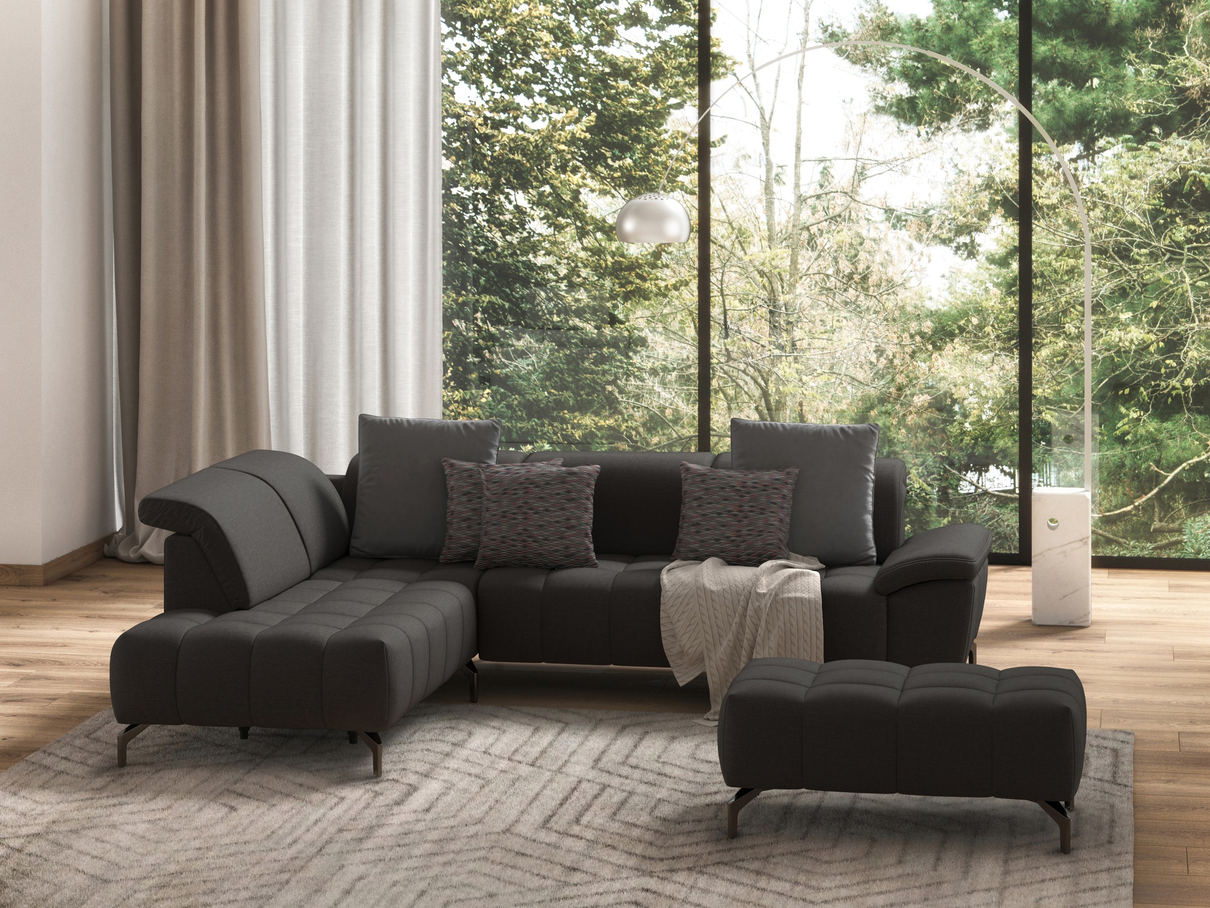 sit&more Ecksofa »Cool L-Form« wahlweise mit Kopfteilverstellung und Vorziehsitz motorisch