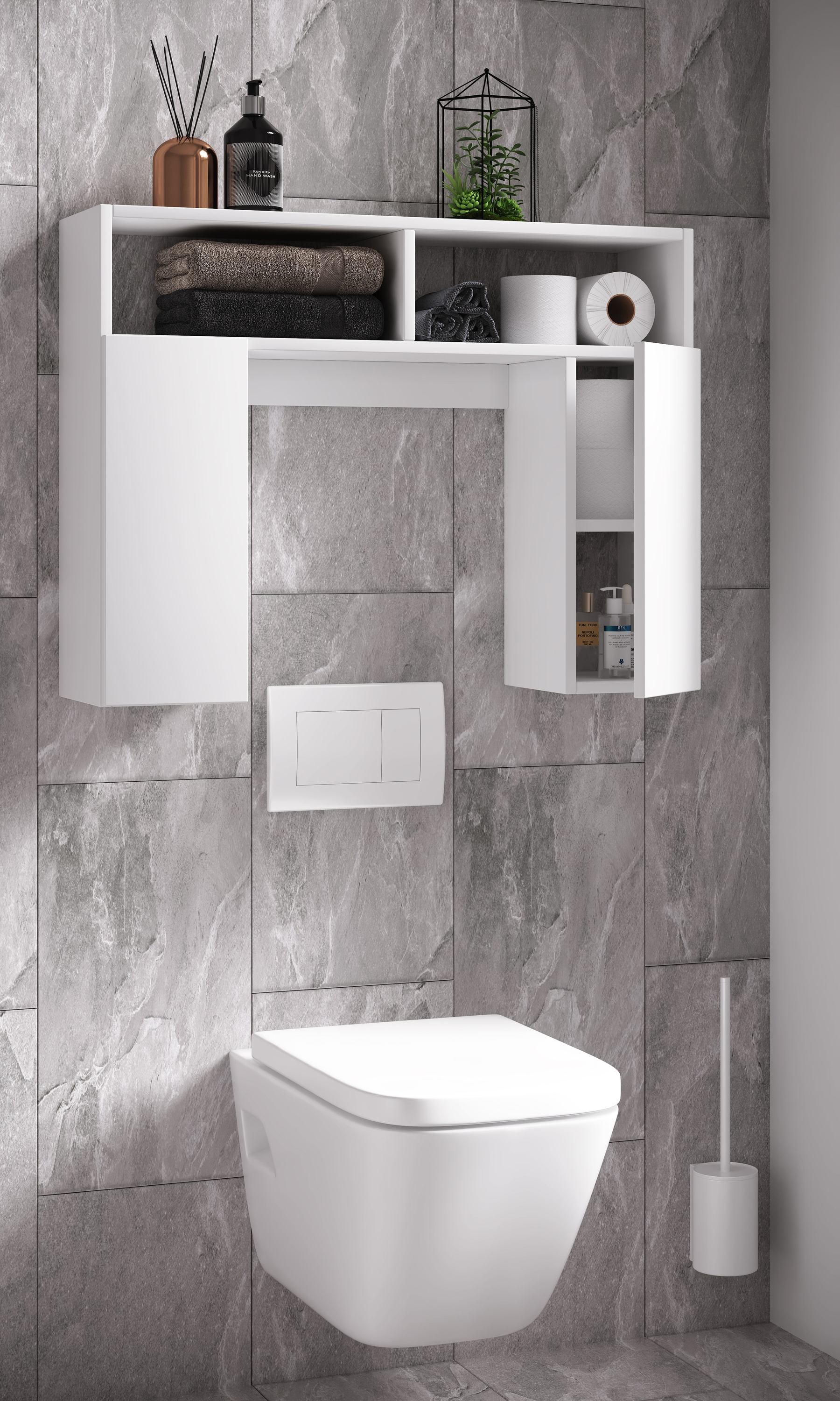 VCM Waschmaschinenumbauschrank »Holz Wandregal Überbau WC Bad Regal Tinol S«