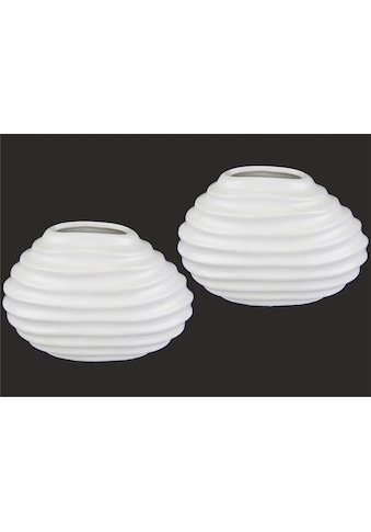Dekovase »Keramik-Vase«, 2er Set Kleine Vase Weiß Modern Keramik Tisch Küche Büro...
