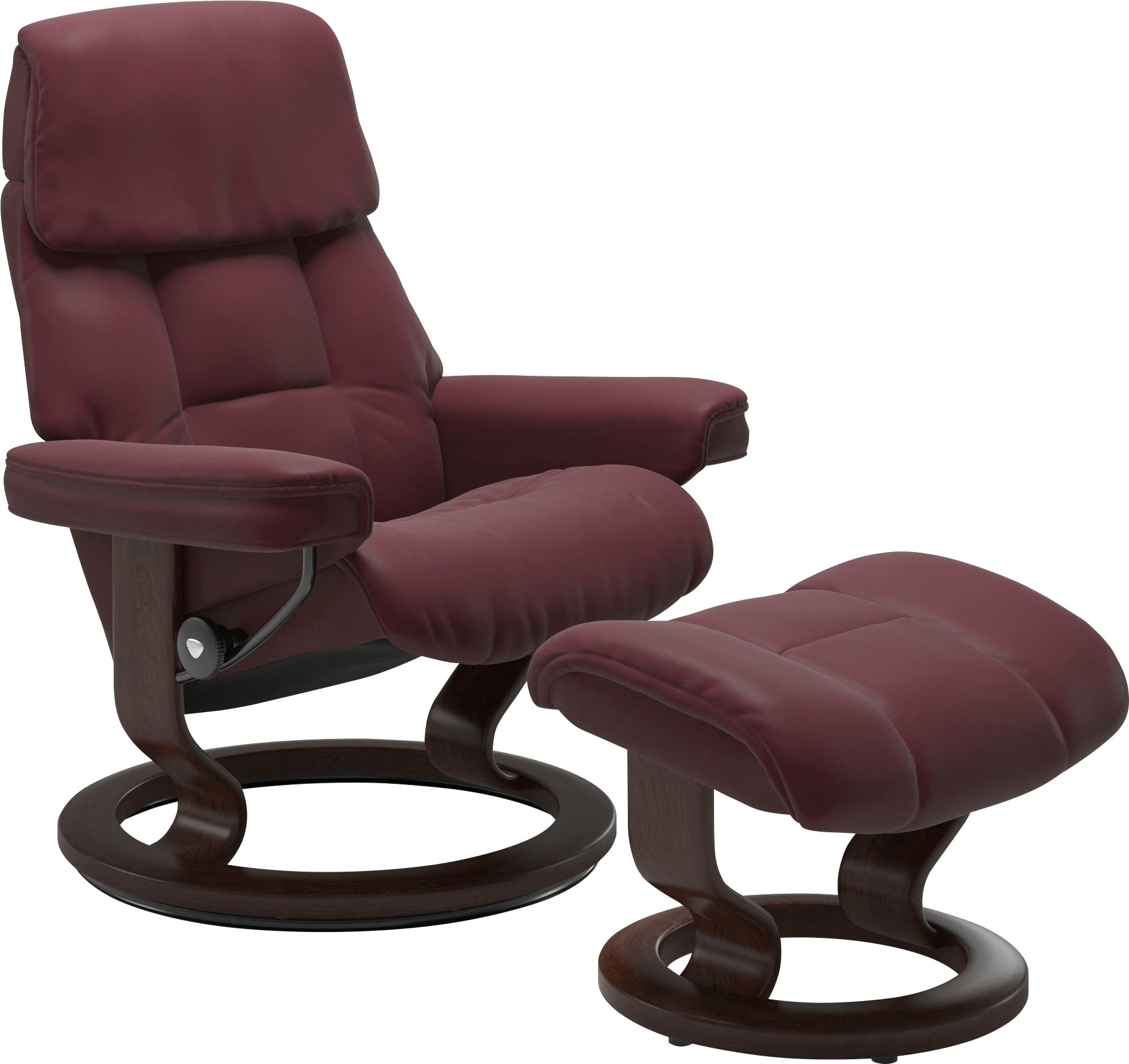 Stressless® Relaxsessel »Ruby«, (Set, Relaxsessel mit Hocker), mit Classic Base, Größe S, Gestell Eiche, Wenge, Braun & Schwarz