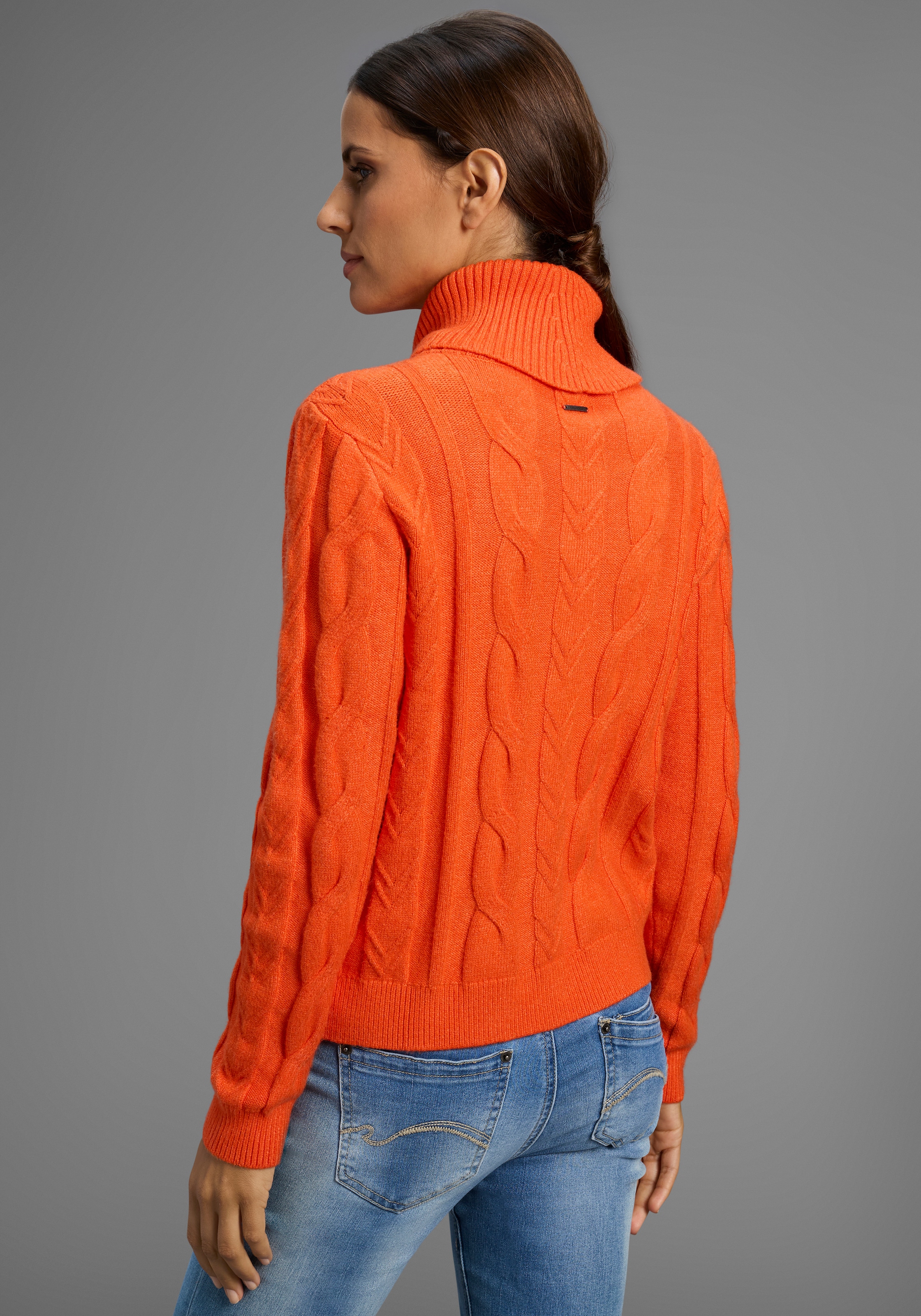 KangaROOS Rollkragenpullover mit Zopfstrickmuster