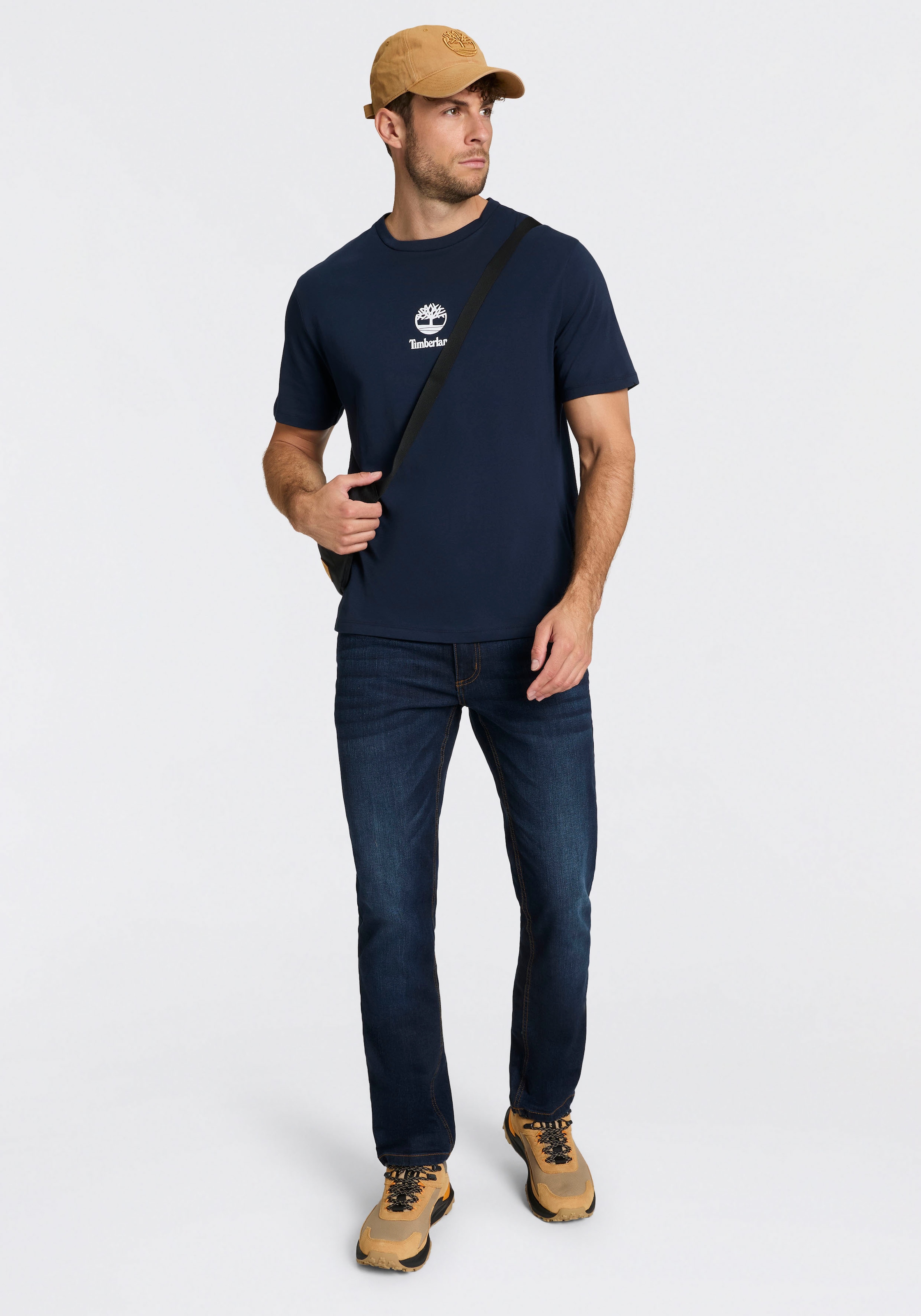 Timberland T-Shirt »Print Stack Logo Short Sleeve Tee« Kurzarm-Design, mit Rundhalsausschnitt mit Rippbündchen, aus Baumwolle