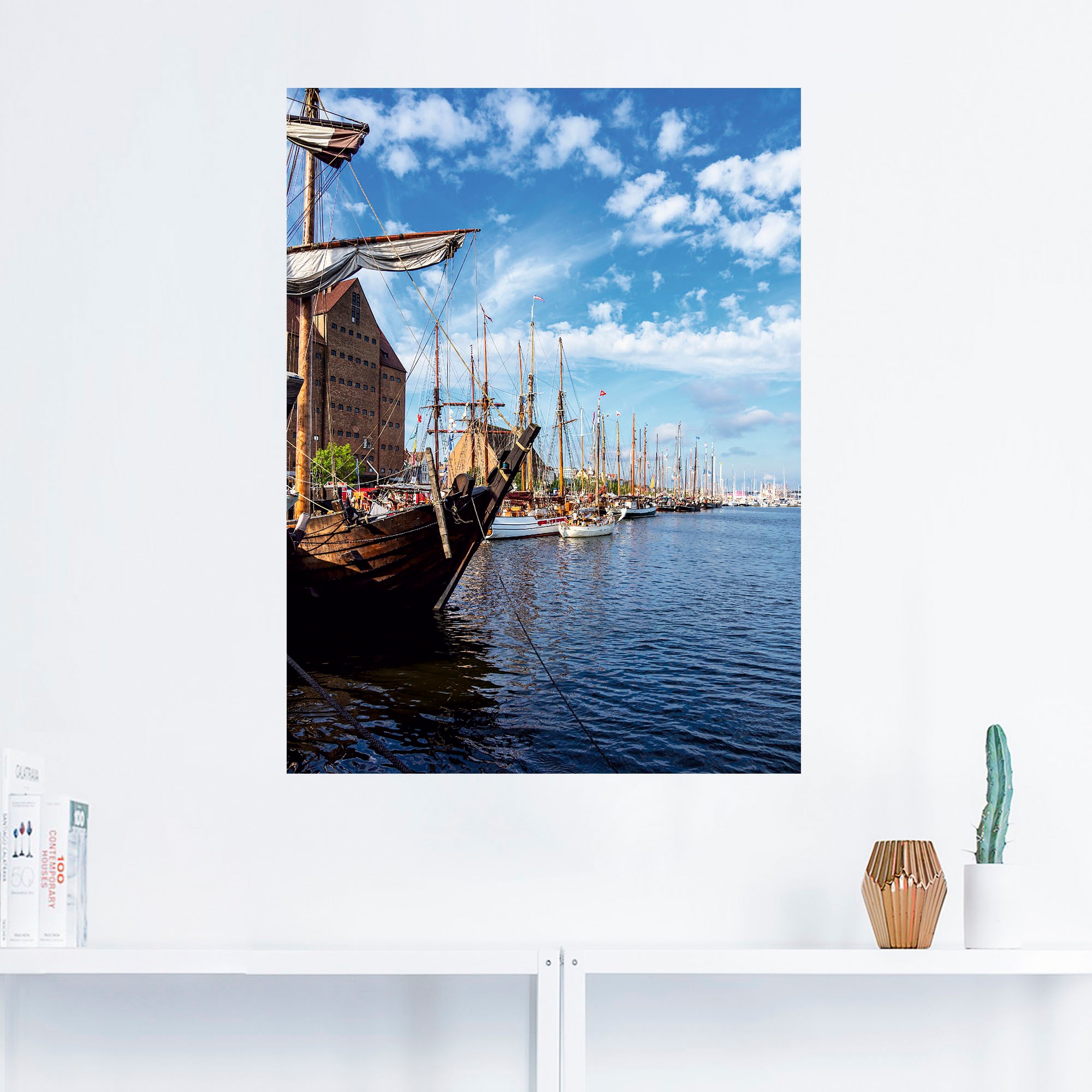 Artland Wandbild »Segelschiffe auf Warnow Rostock«, Bilder von Booten & Schiffen, (1 St.), als Alubild, Leinwandbild, Wandaufkleber oder Poster in versch. Größen